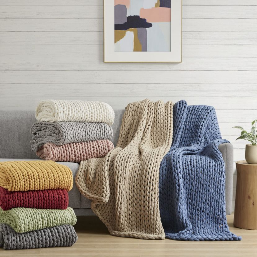 Hand Made Chunky Double Knit Throw Blanket