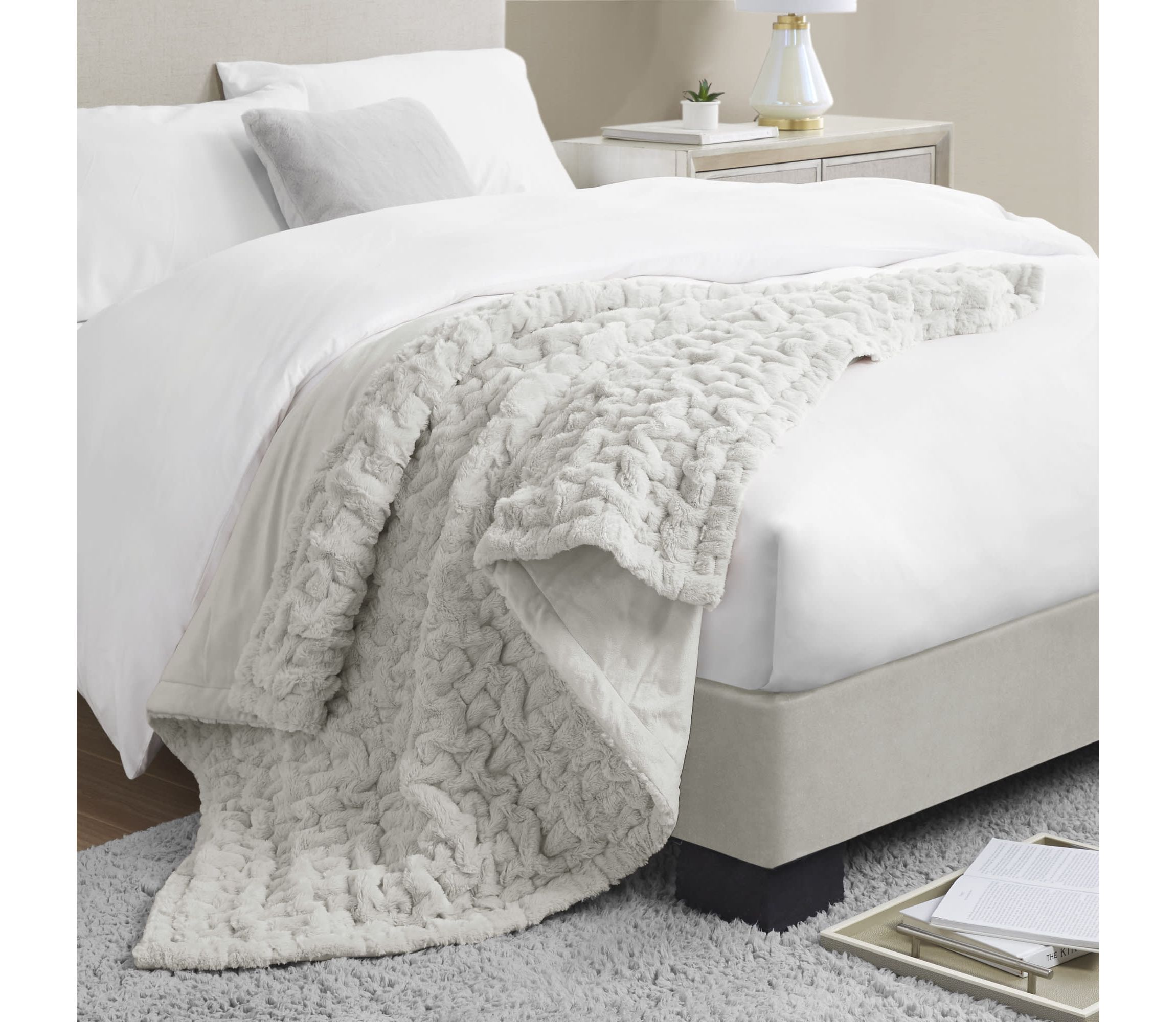Ruched Fur Throw