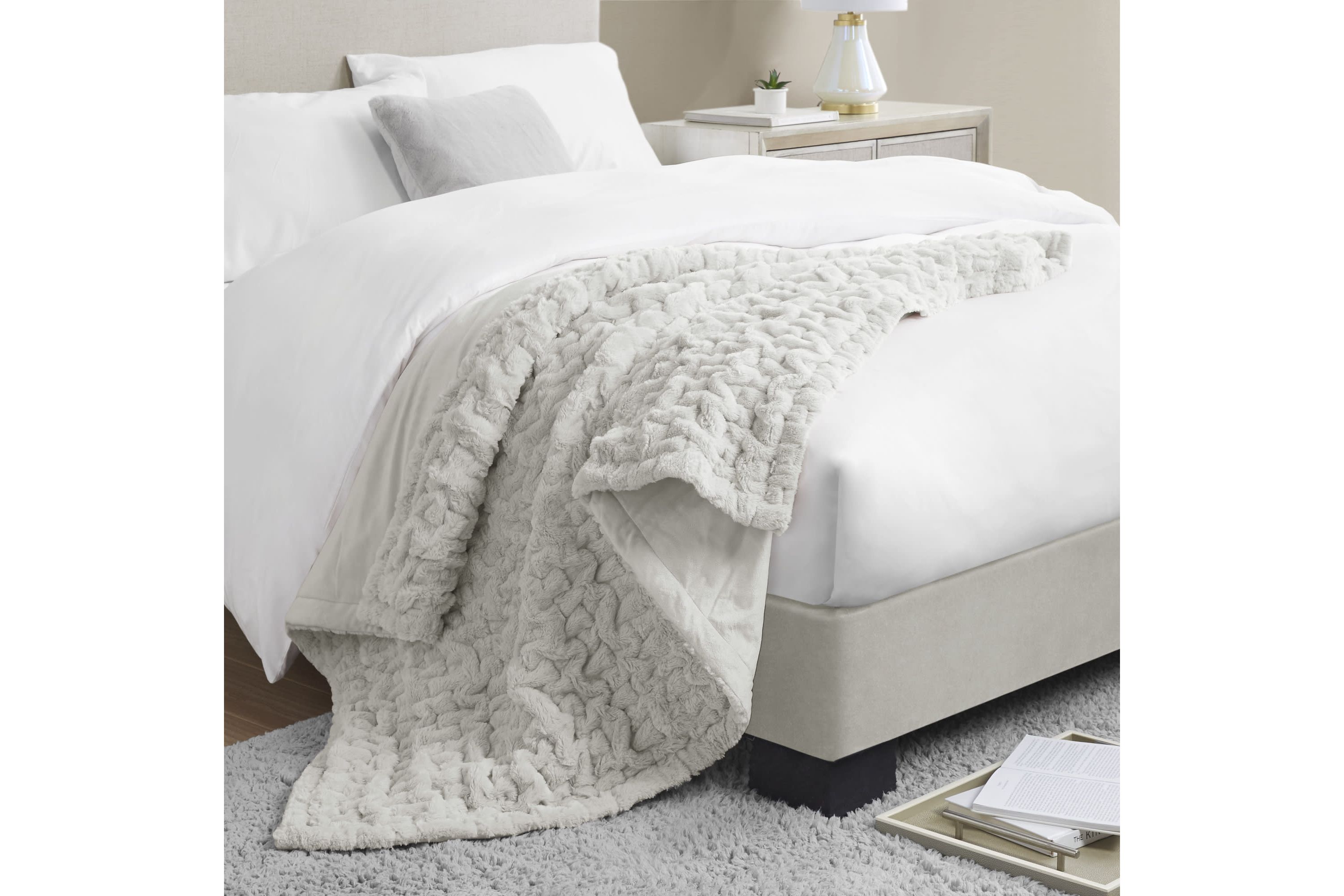 Ruched Fur Throw