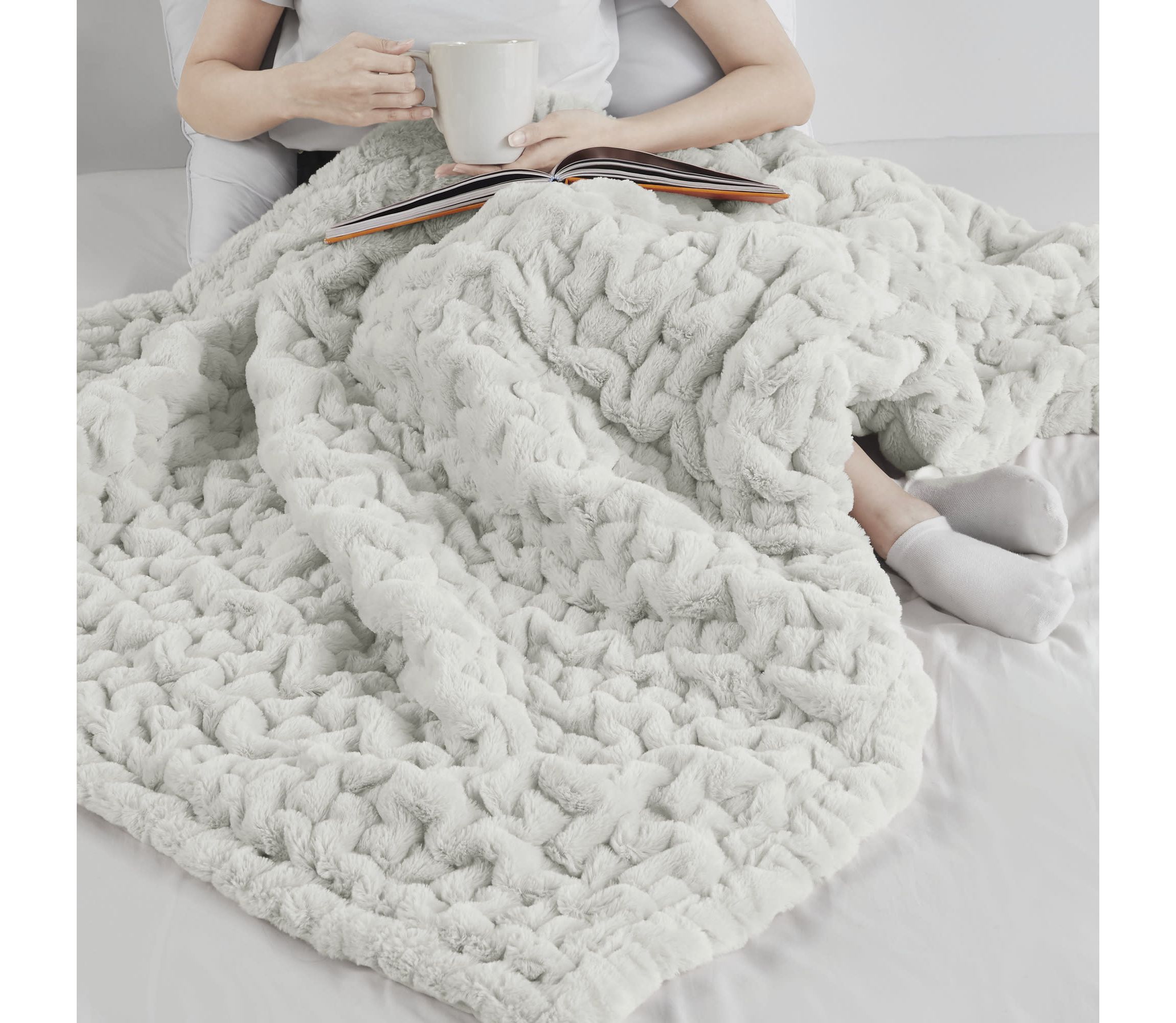 Ruched Fur Throw