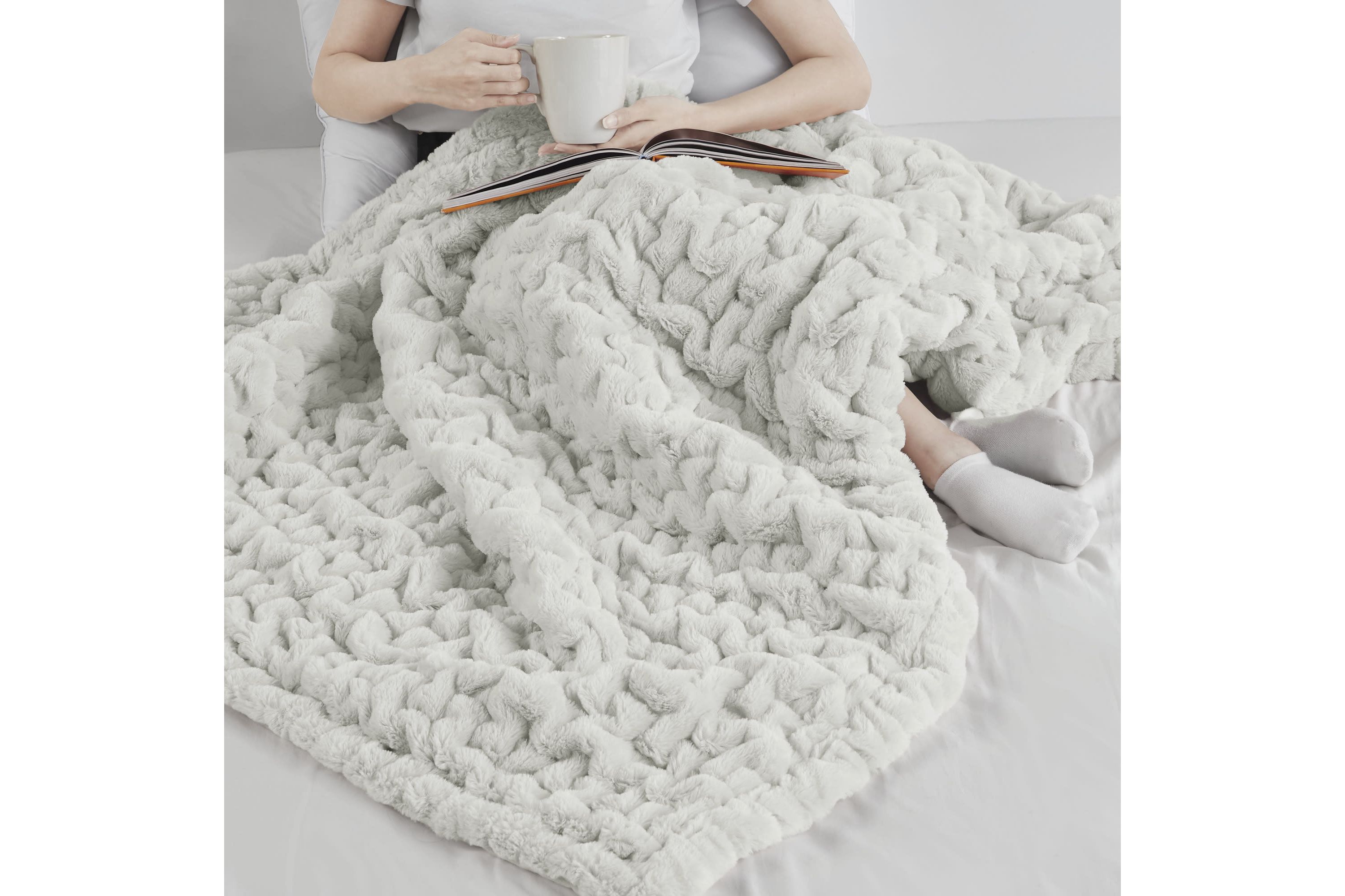 Ruched Fur Throw