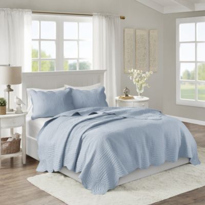 Tuscany 3 Piece Reversible Scalloped Edge Quilt Set