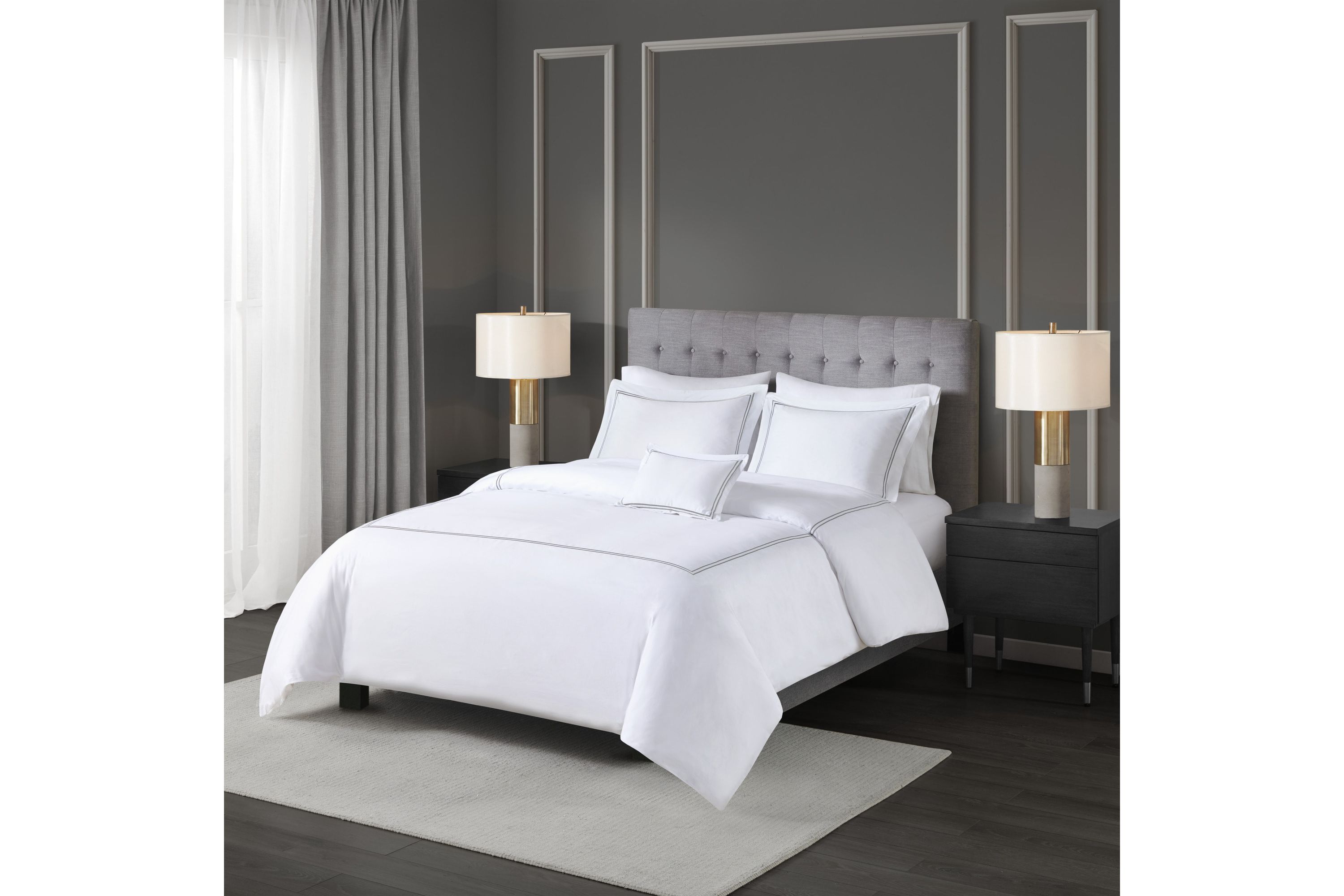500 Thread Count Luxury Collection 100% Cotton Sateen Embroidered Comforter Set