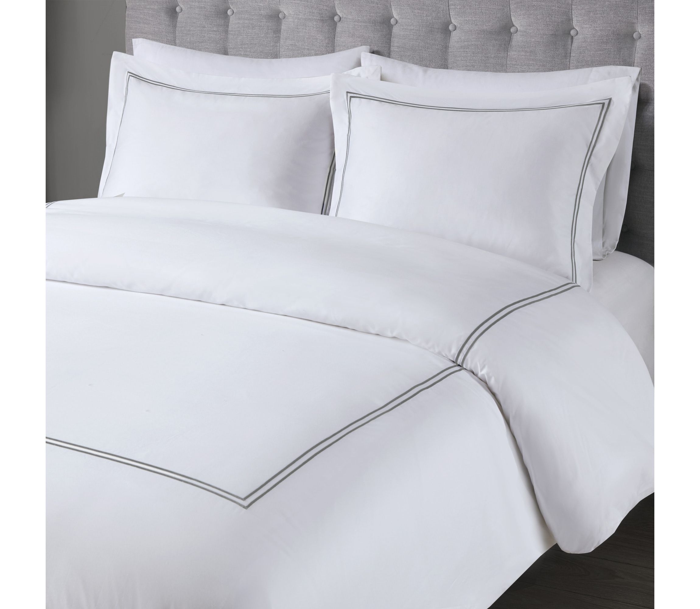 500 Thread Count Luxury Collection 100% Cotton Sateen Embroidered Comforter Set