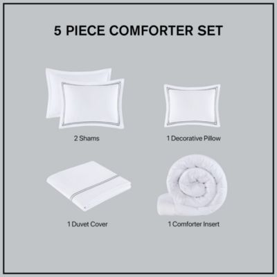 500 Thread Count Luxury Collection 100% Cotton Sateen Embroidered Comforter Set