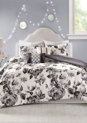 Intelligent Design 4 Piece Dorsey Floral Print Duvet Cover Set Belk