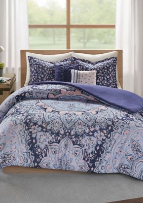 Intelligent Design 4 Piece Raina Printed Duvet Cover Set Belk 