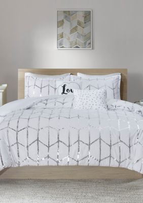 Intelligent Design 4 Piece Raina Printed Duvet Cover Set Belk