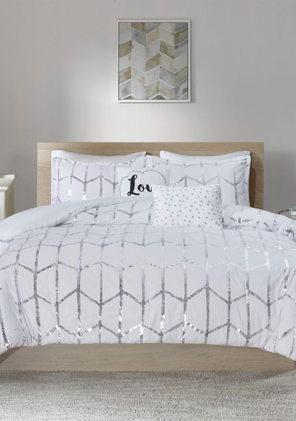 4 Piece Raina Printed Duvet Cover Set