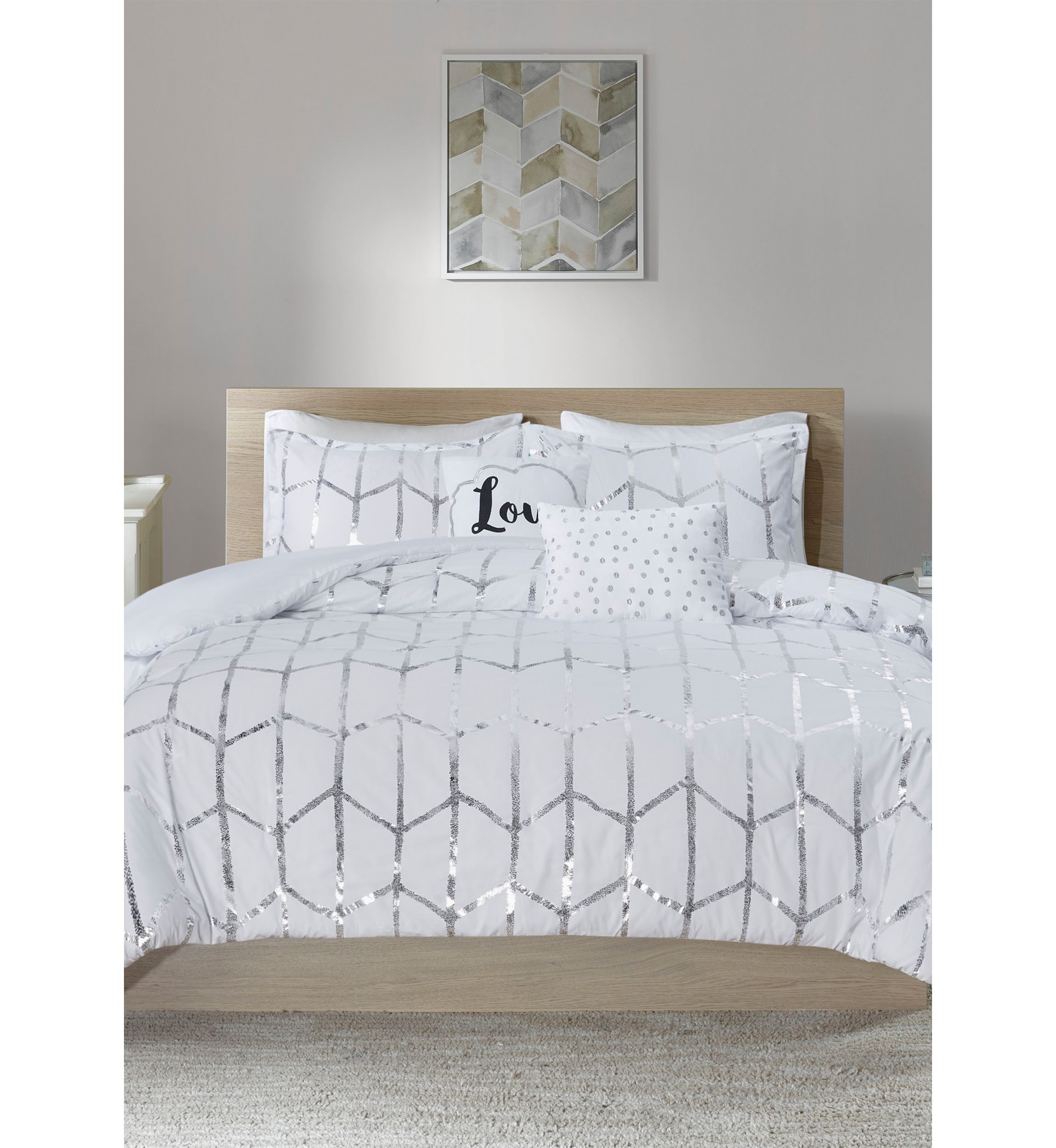 4 Piece Raina Printed Duvet Cover Set