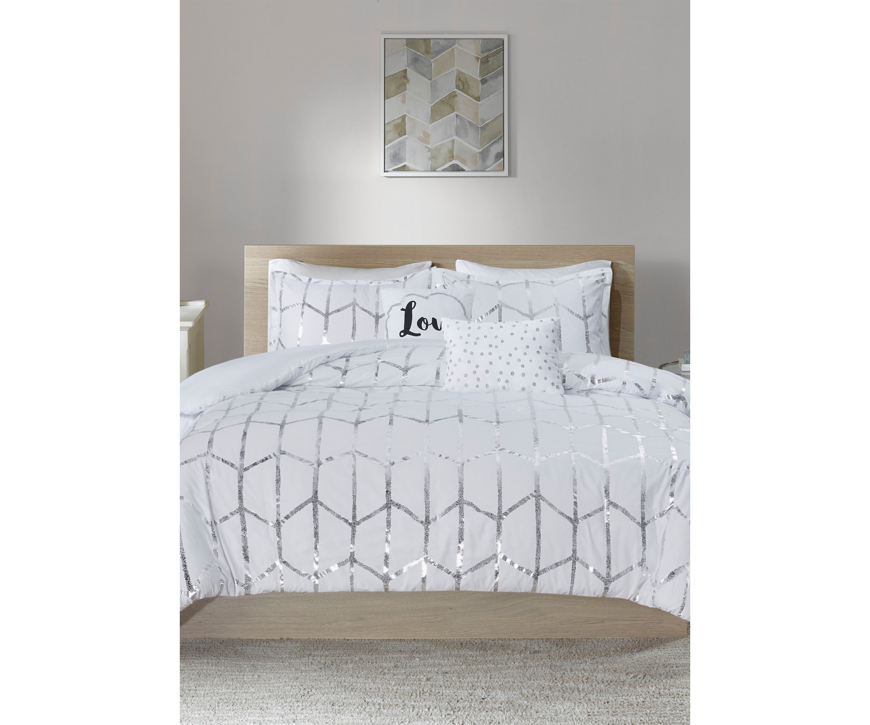 4 Piece Raina Printed Duvet Cover Set