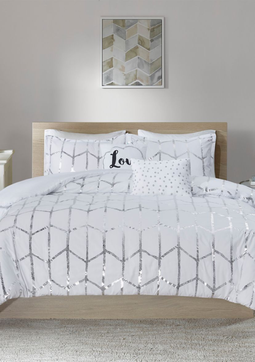 4 Piece Raina Printed Duvet Cover Set