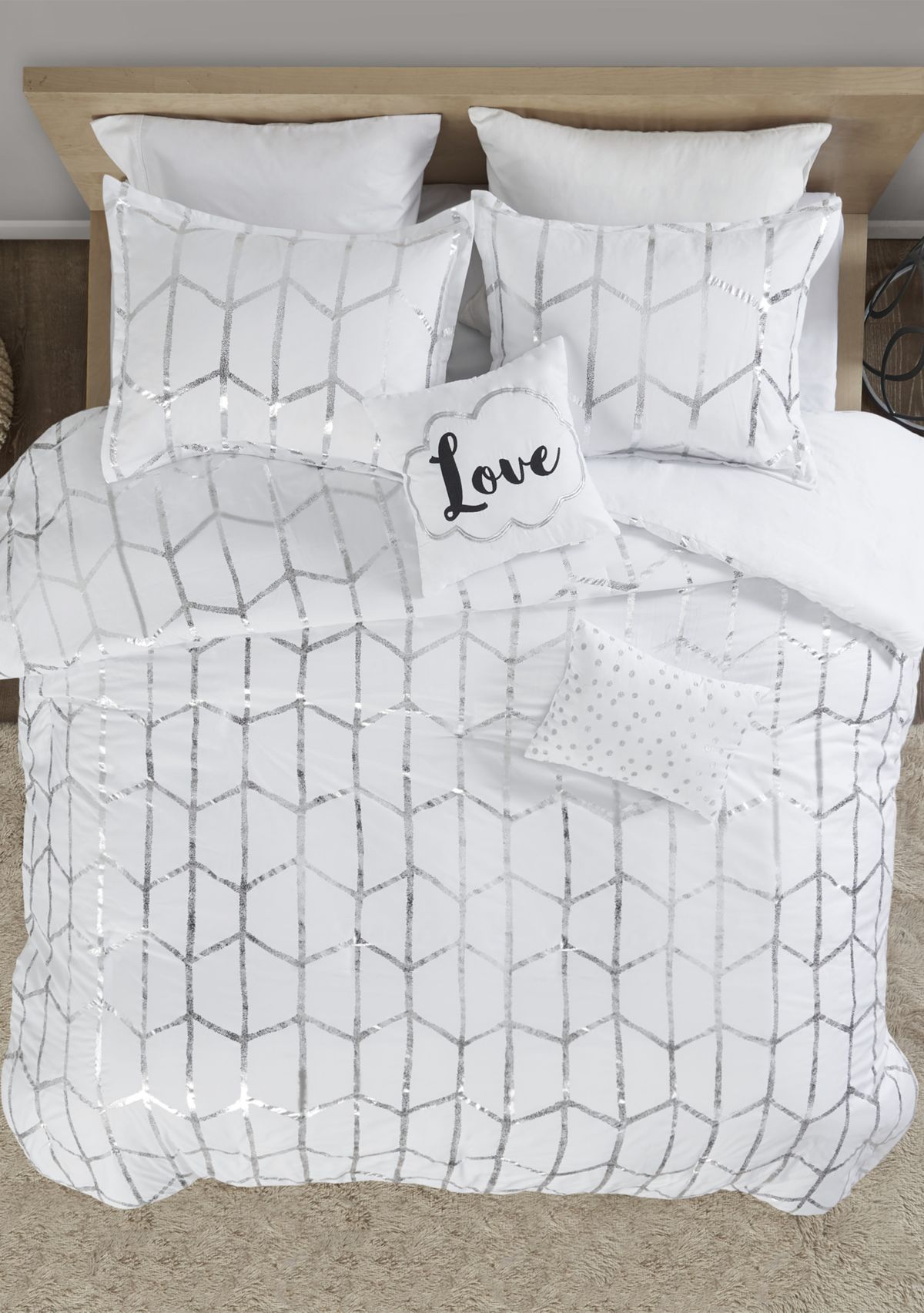 4 Piece Raina Printed Duvet Cover Set