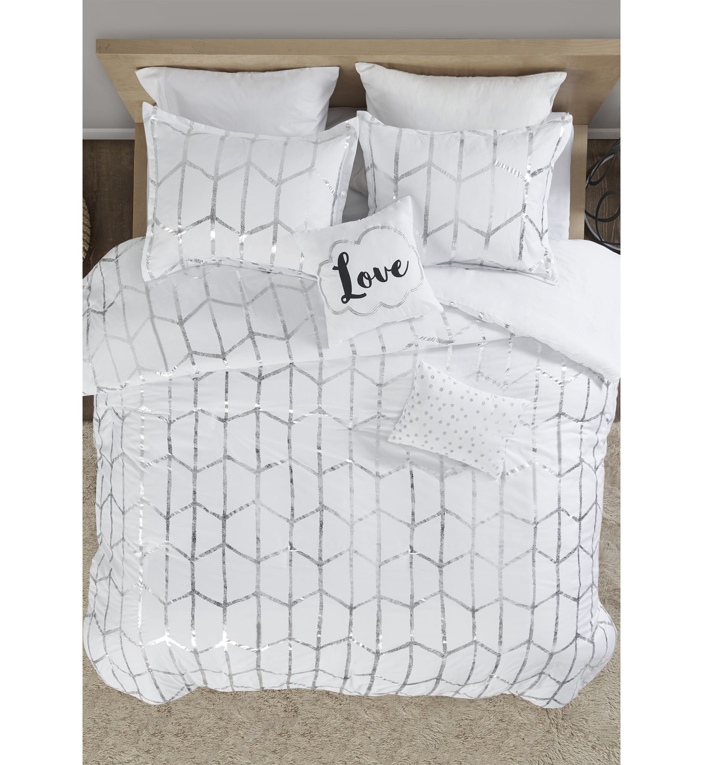 4 Piece Raina Printed Duvet Cover Set
