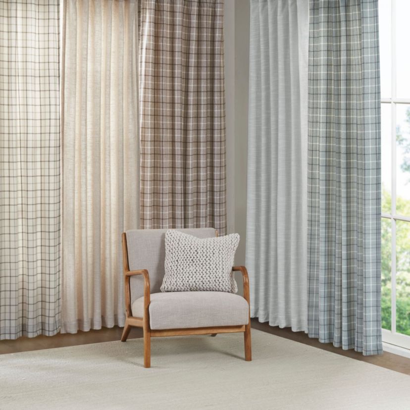 Beals Faux Linen Tab Top Panel with Fleece Lining