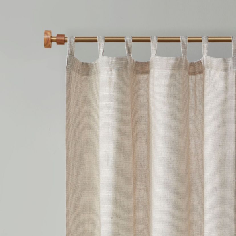 Beals Faux Linen Tab Top Panel with Fleece Lining