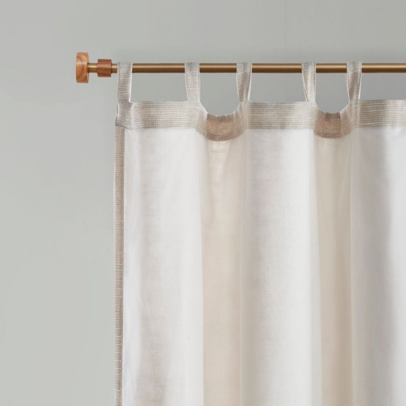 Beals Faux Linen Tab Top Panel with Fleece Lining