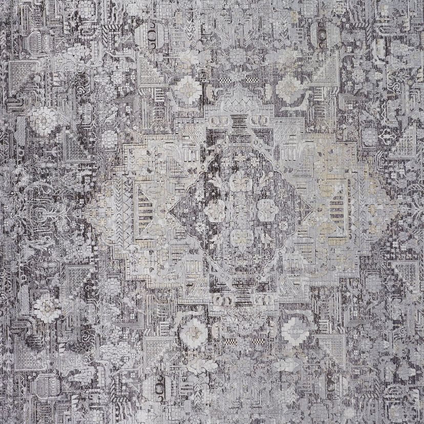 Melmas Transitional Medallion Area Rug