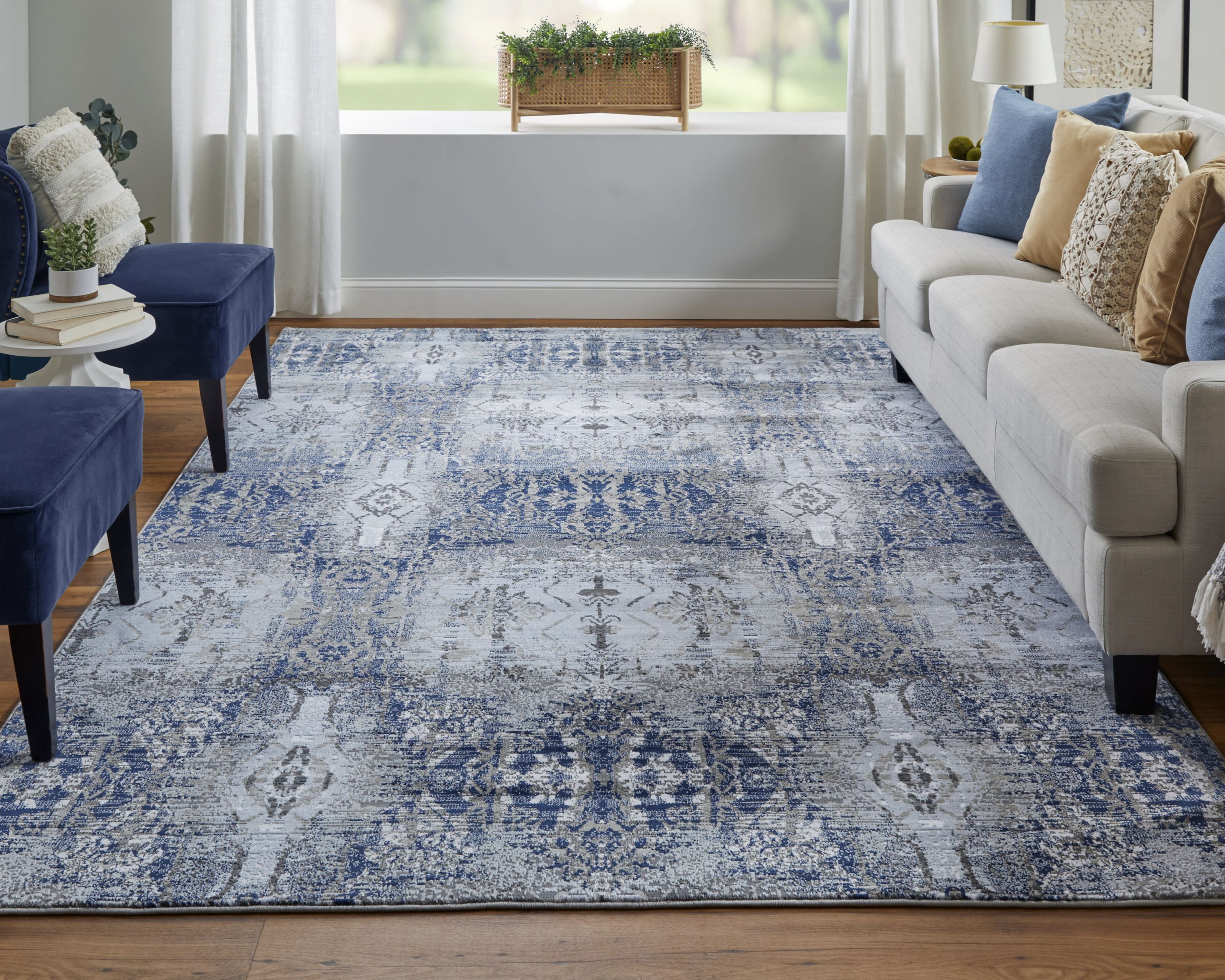 Javers Modern Damask Area Rug