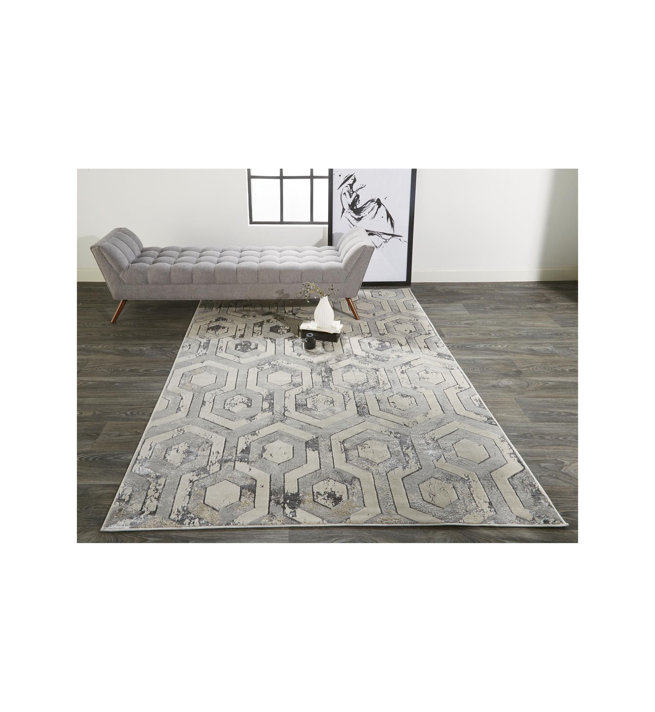 Orin Modern Distressed Area Rug