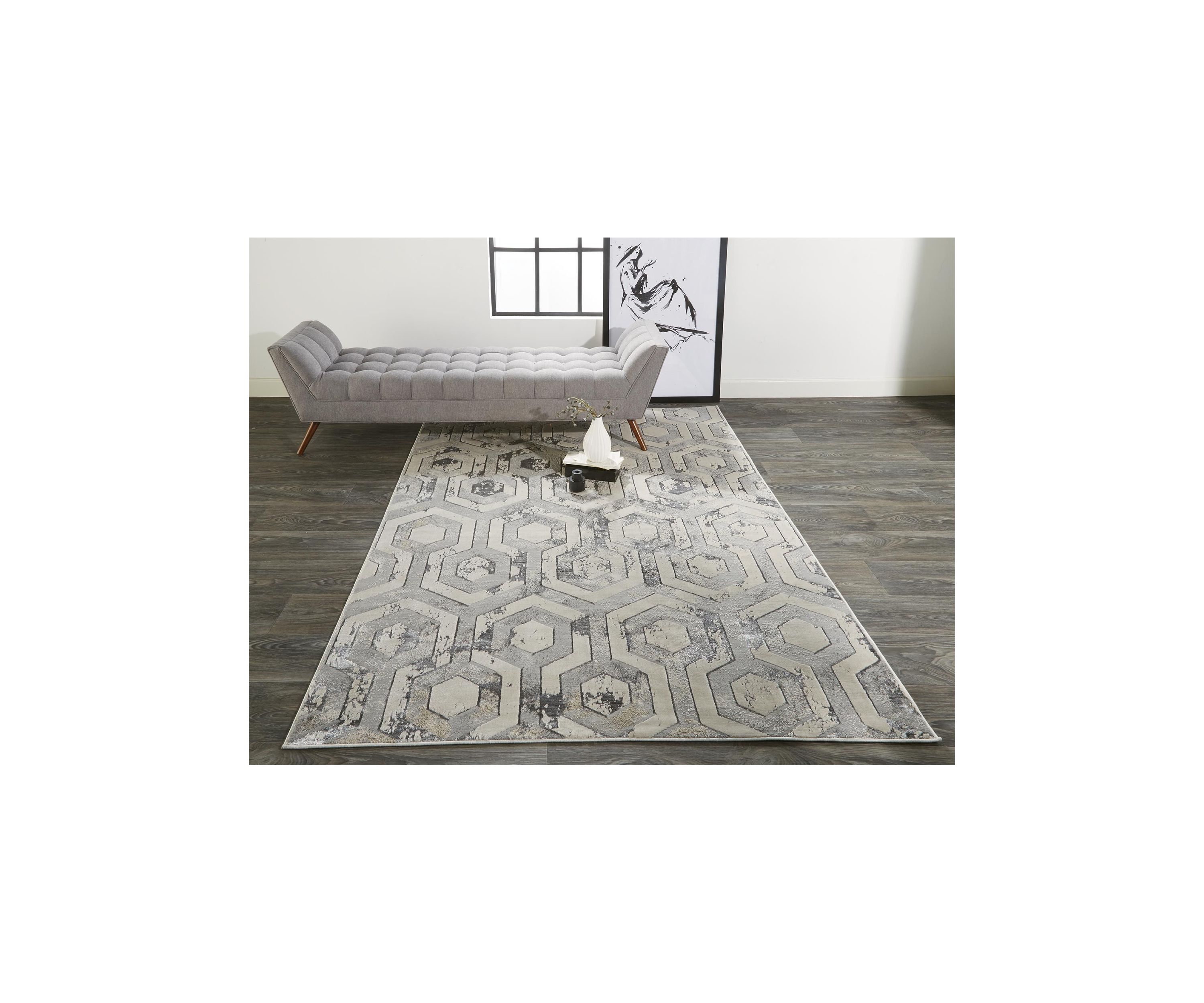 Orin Modern Distressed Area Rug