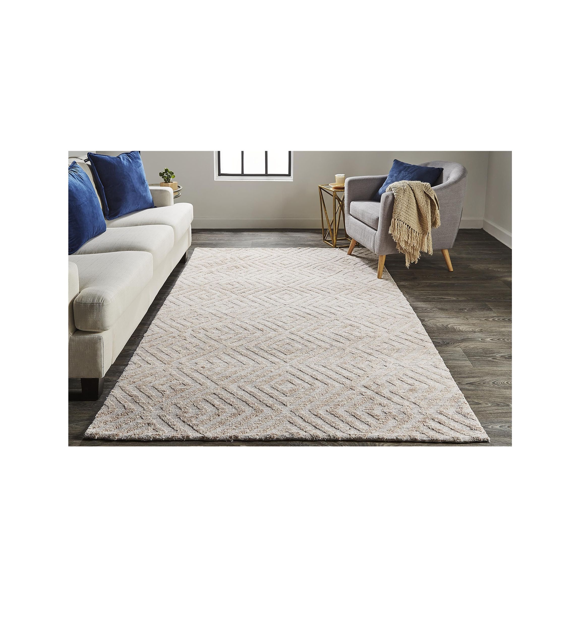 Oliena Modern Diamond Area Rug