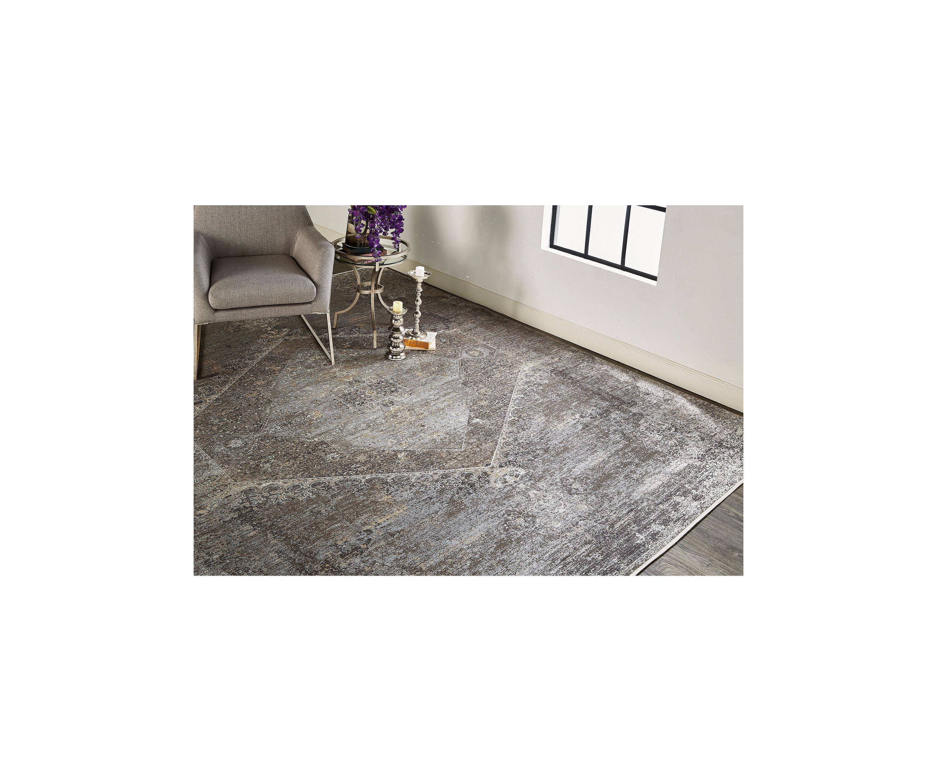 Melmas Transitional Distressed Area Rug