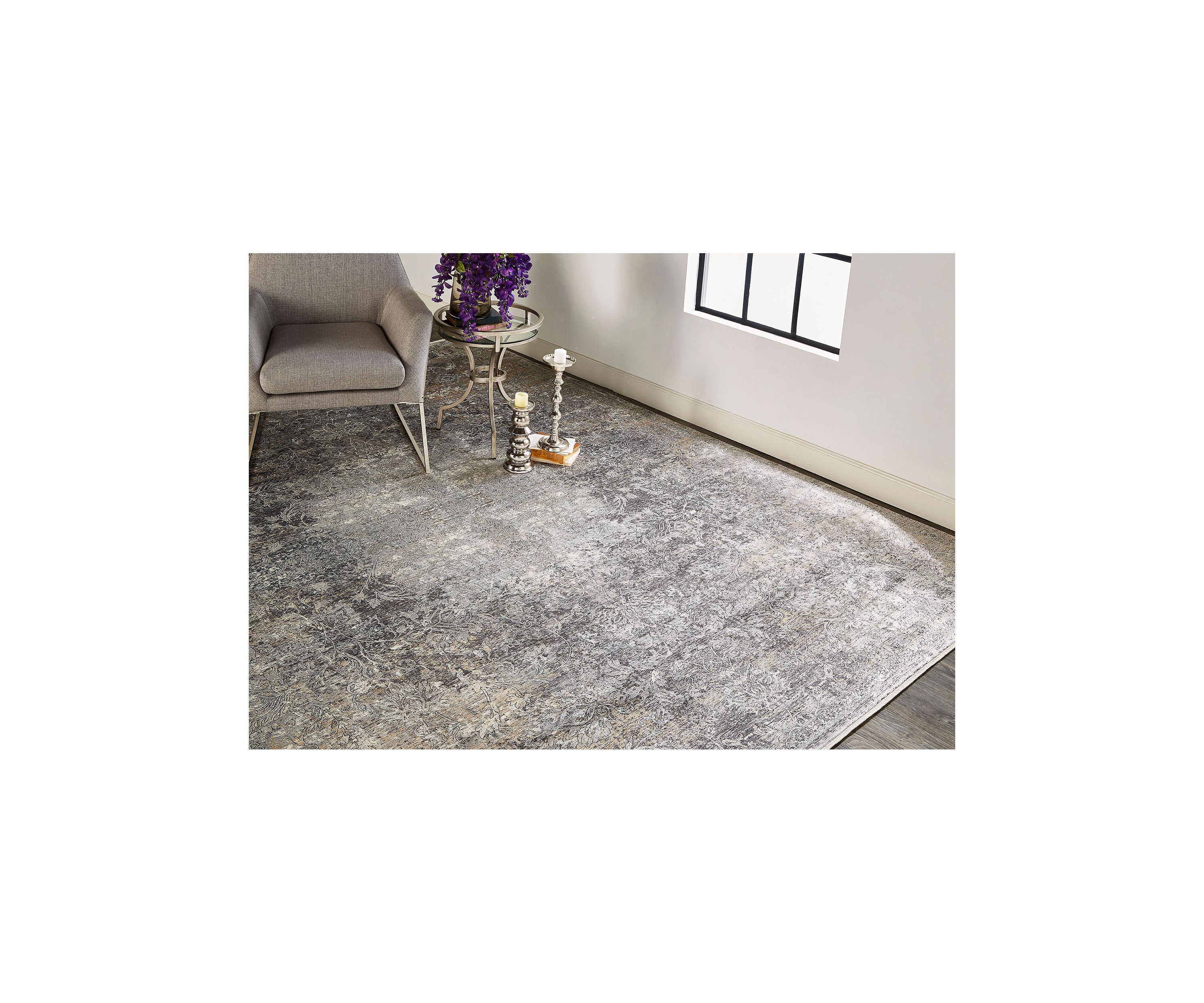 Melmas Transitional Medallion Area Rug