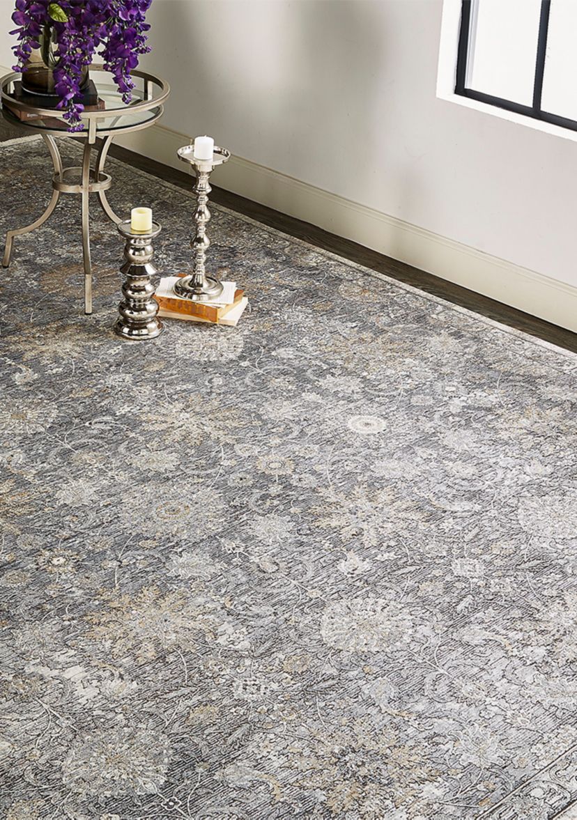 Melmas Transitional Damask Area Rug