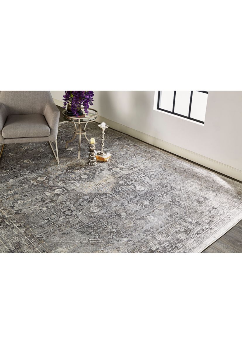 Melmas Transitional Medallion Area Rug