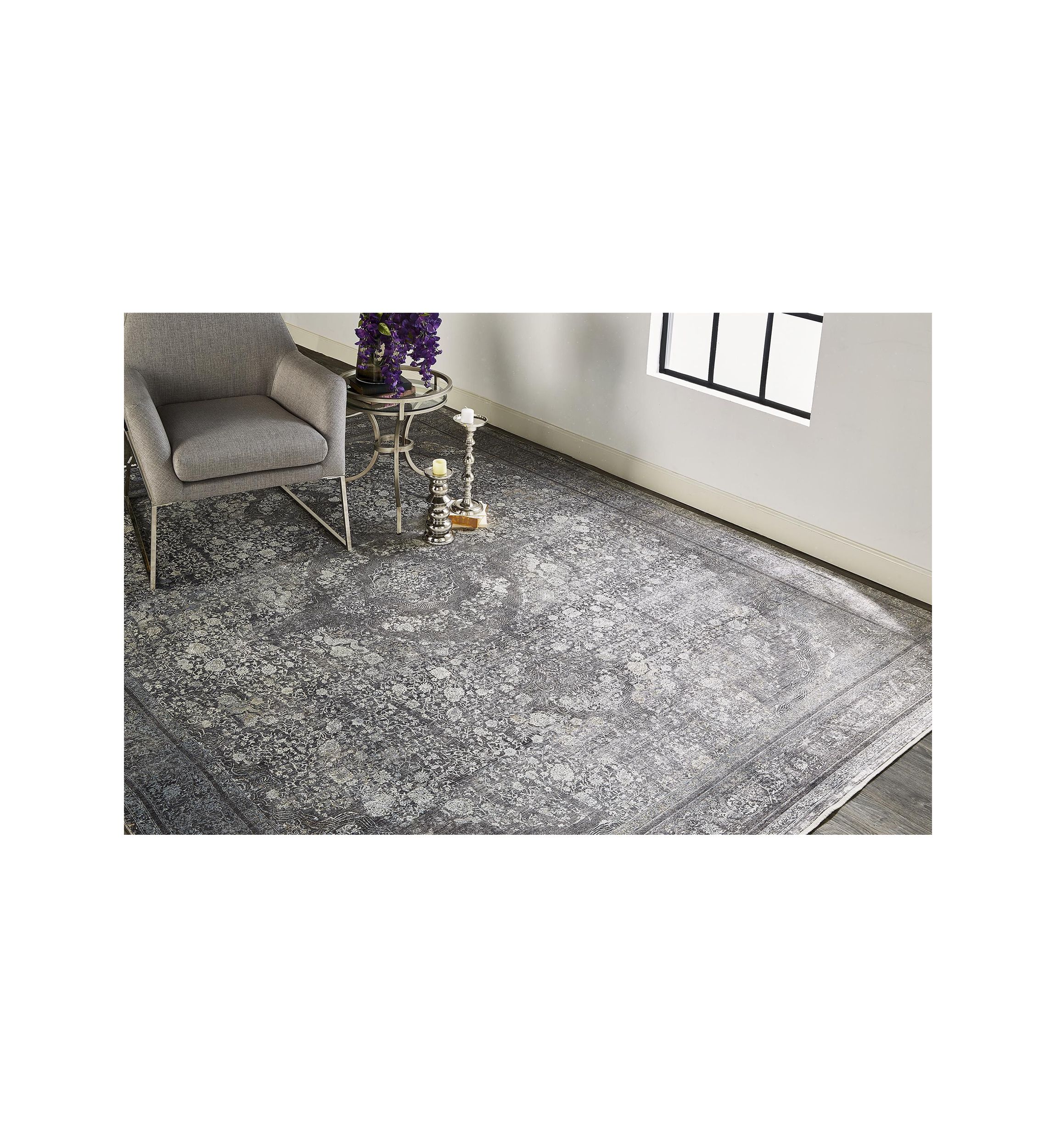 Melmas Transitional Medallion Area Rug