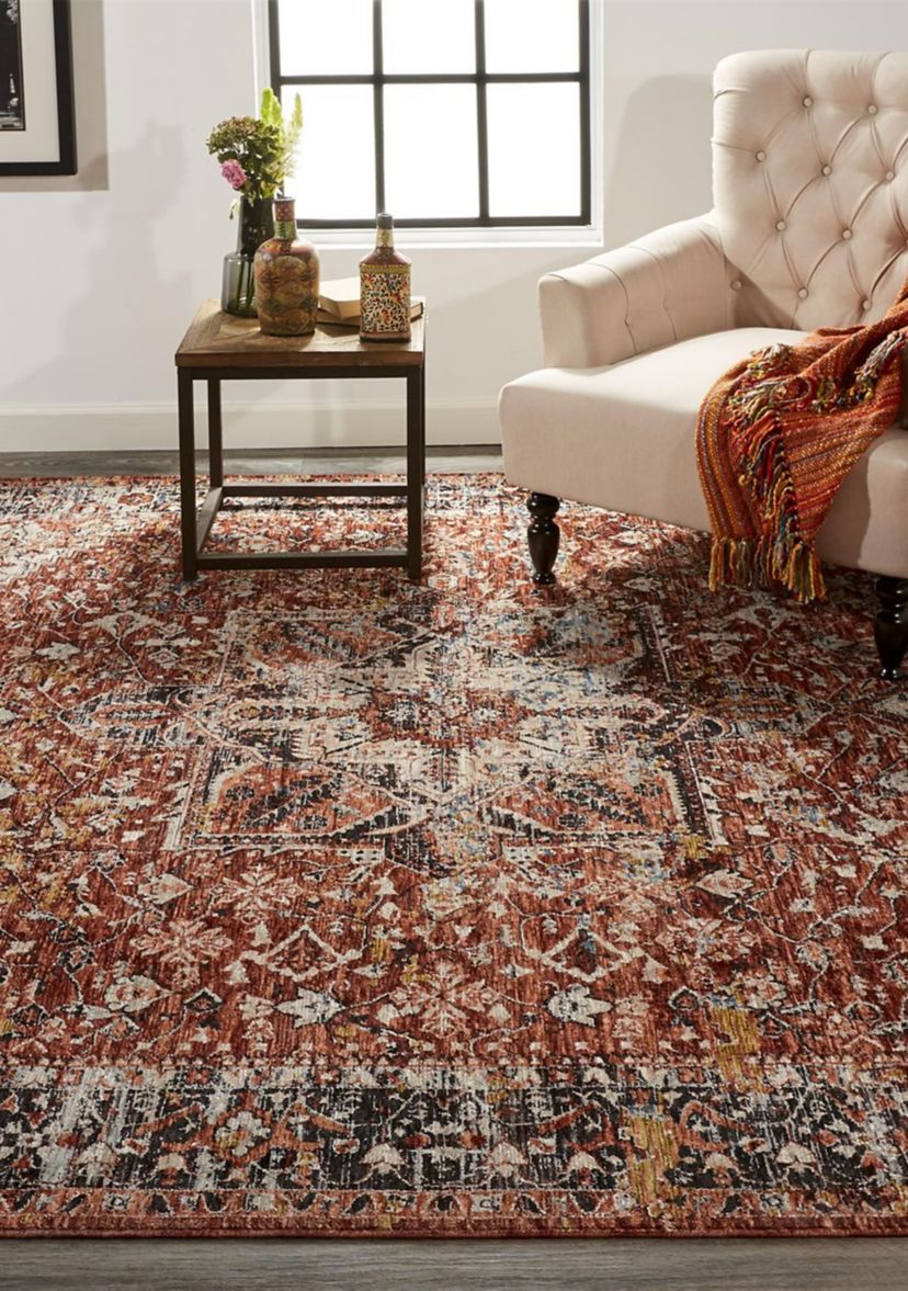 Ennis Transitional Medallion Area Rug