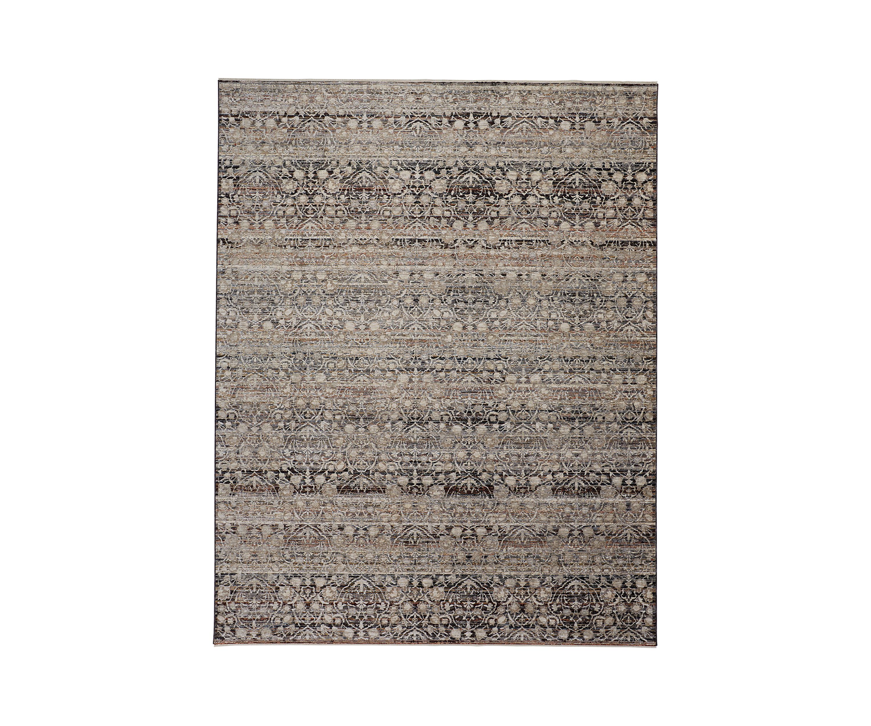 Ennis Transitional Damask Area Rug