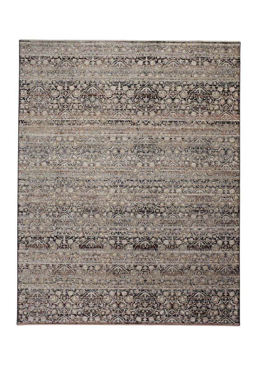 Ennis Transitional Damask Area Rug