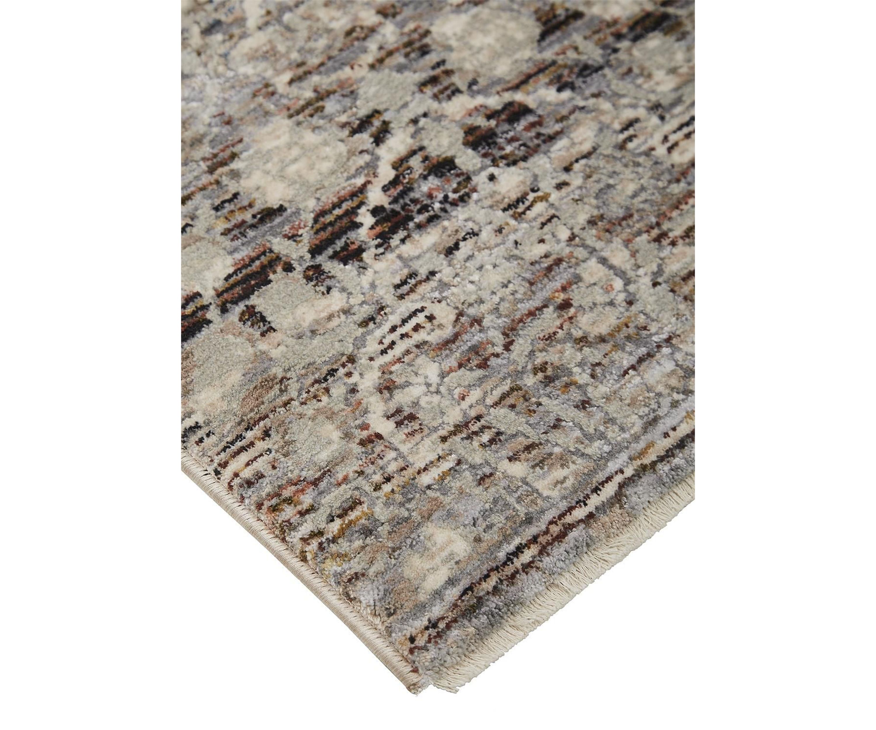 Ennis Transitional Damask Area Rug