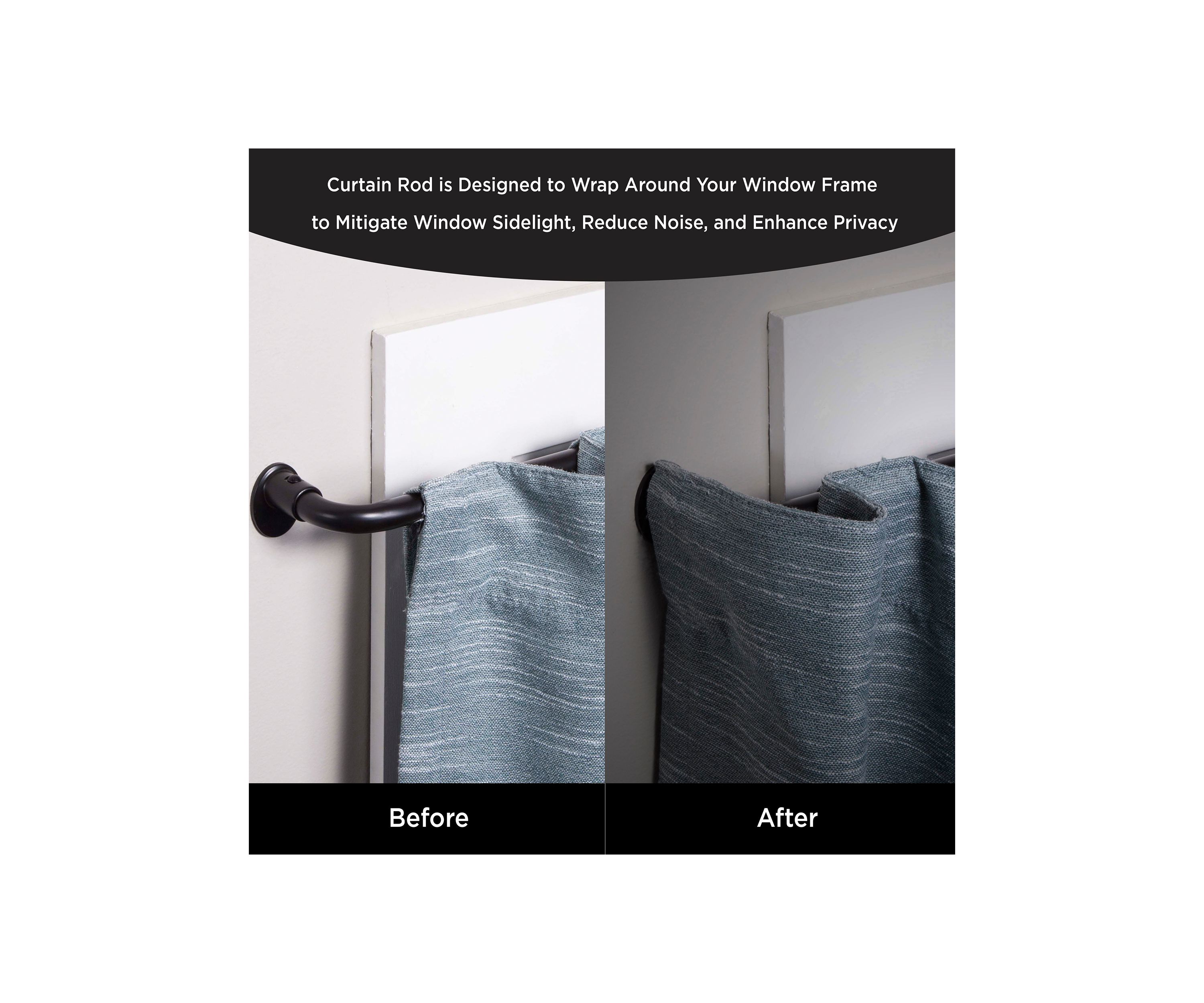 5/8 Inch Wrap Around Room Darkening Curtain Rod