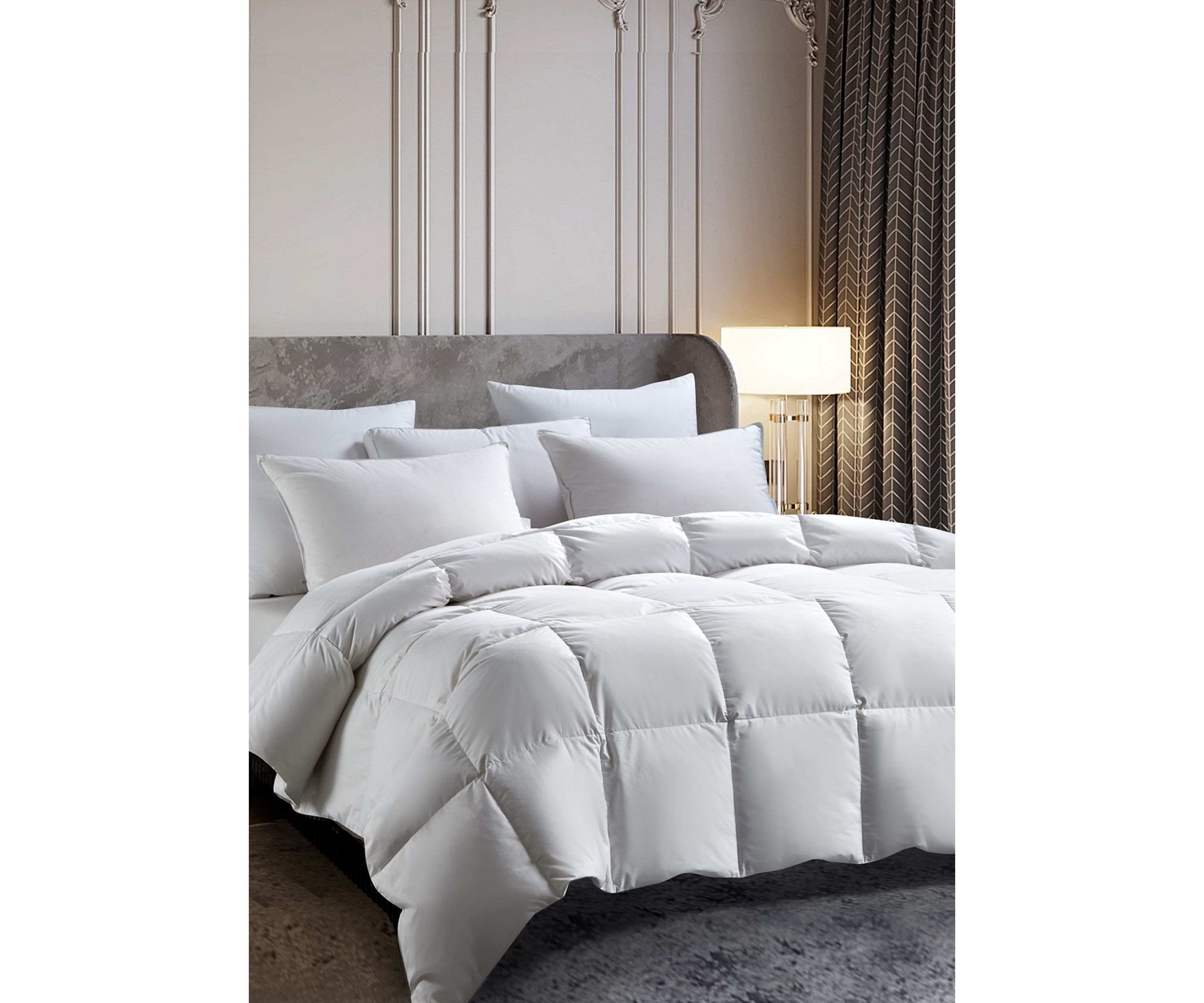 233-Thread Count Cotton 25/75 Down/Feather Comforter - All Seasons