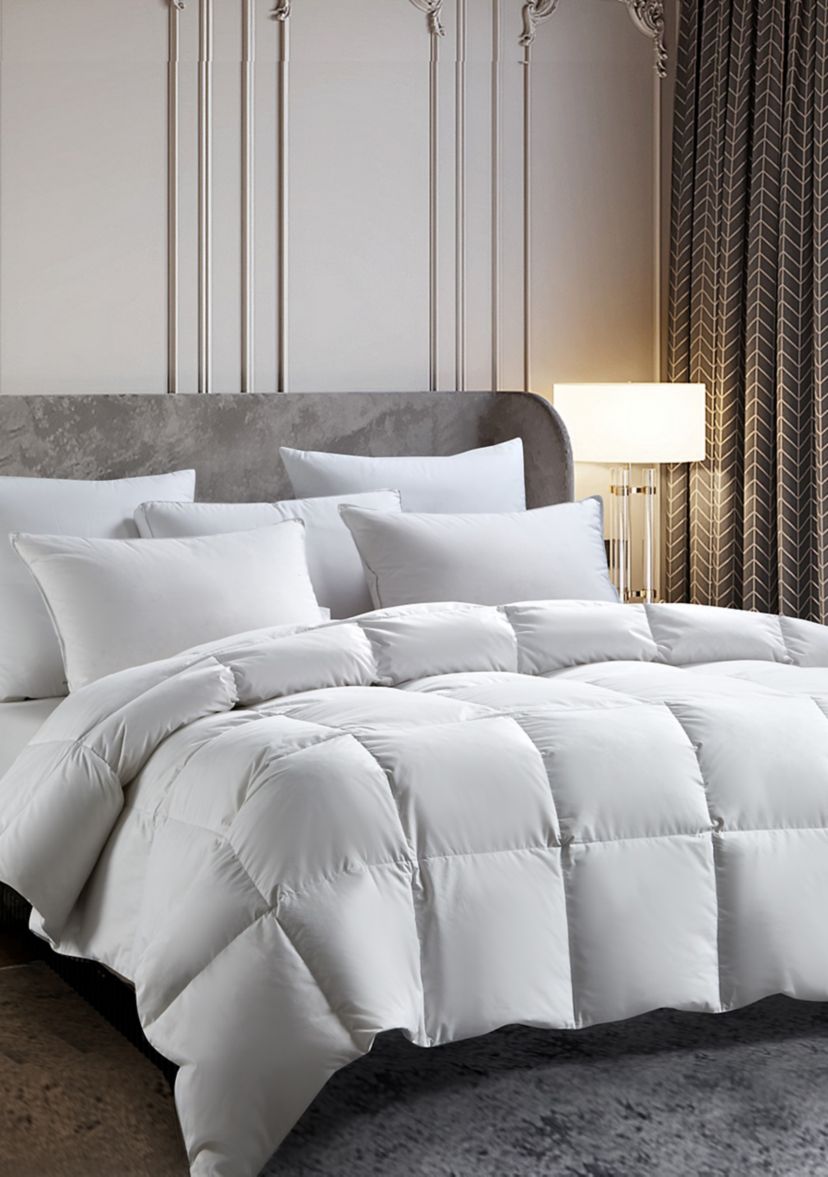233-Thread Count Cotton 25/75 Down/Feather Comforter - All Seasons