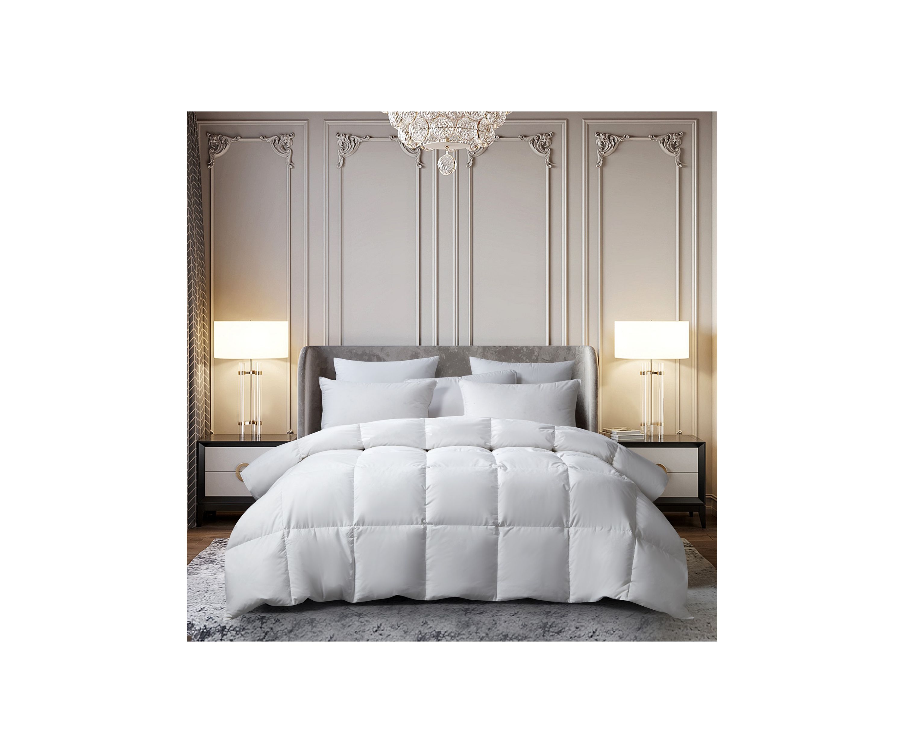 233-Thread Count Cotton 25/75 Down/Feather Comforter - All Seasons