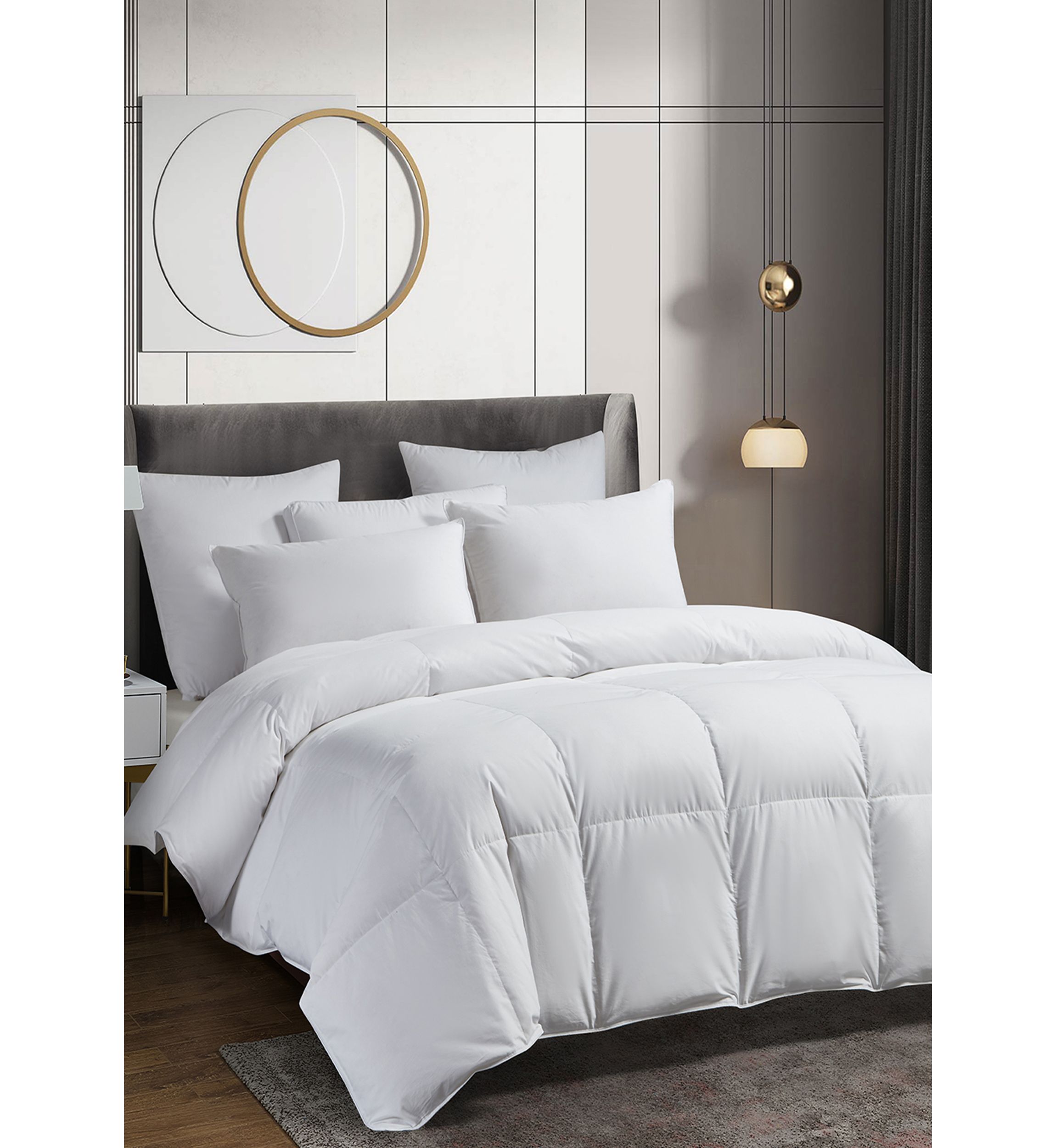 300 Thread Count Sateen Cotton European Down Comforter - All Seasons