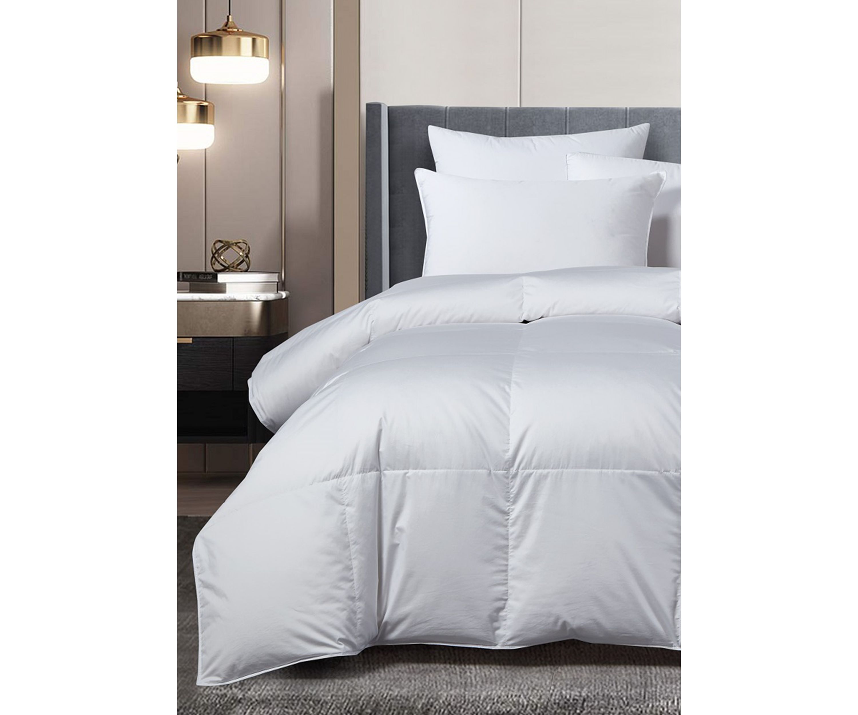 400 Thread Count Sateen Cotton European Goose Down Comforter - All Seasons