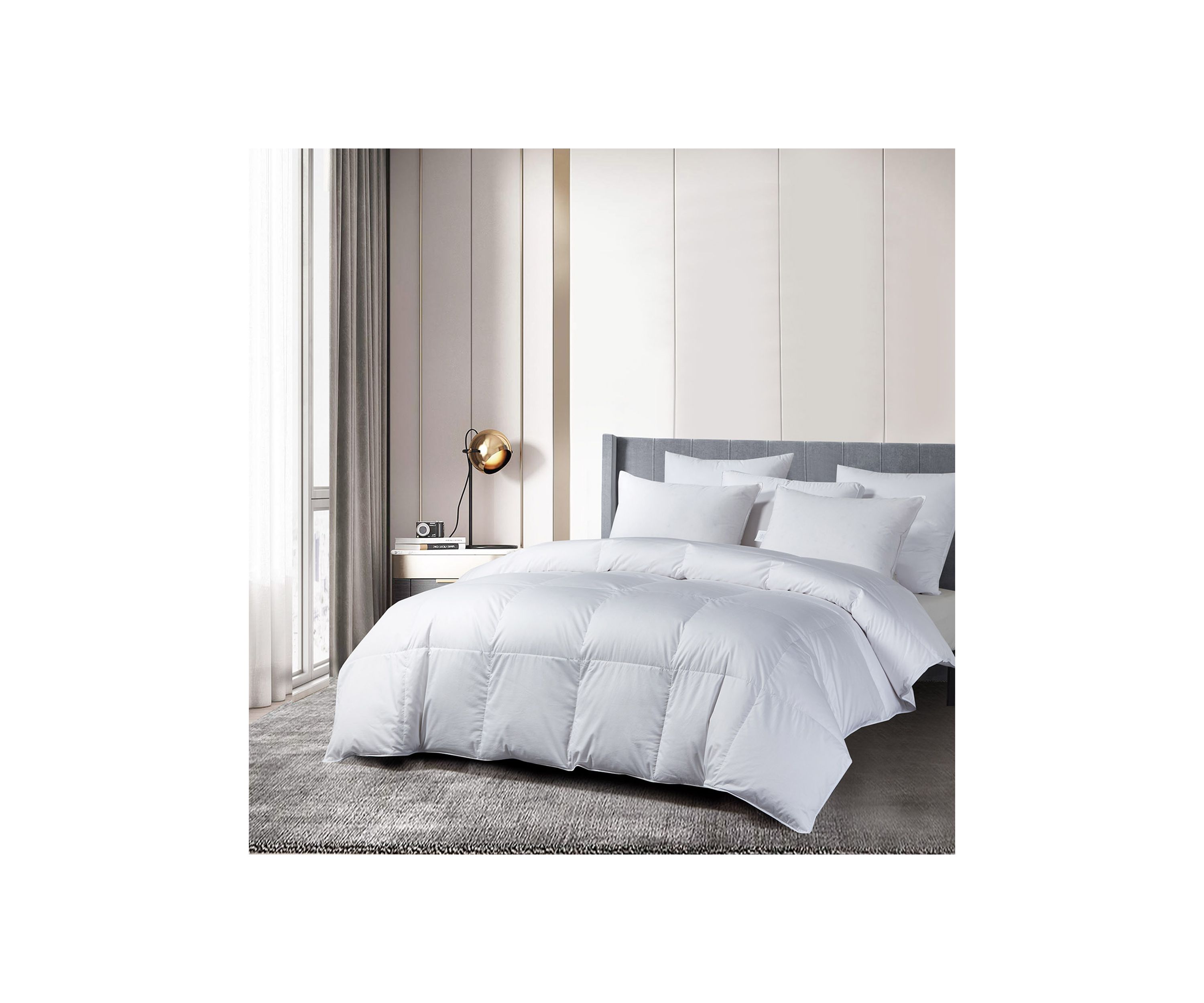 400 Thread Count Sateen Cotton European Goose Down Comforter - All Seasons