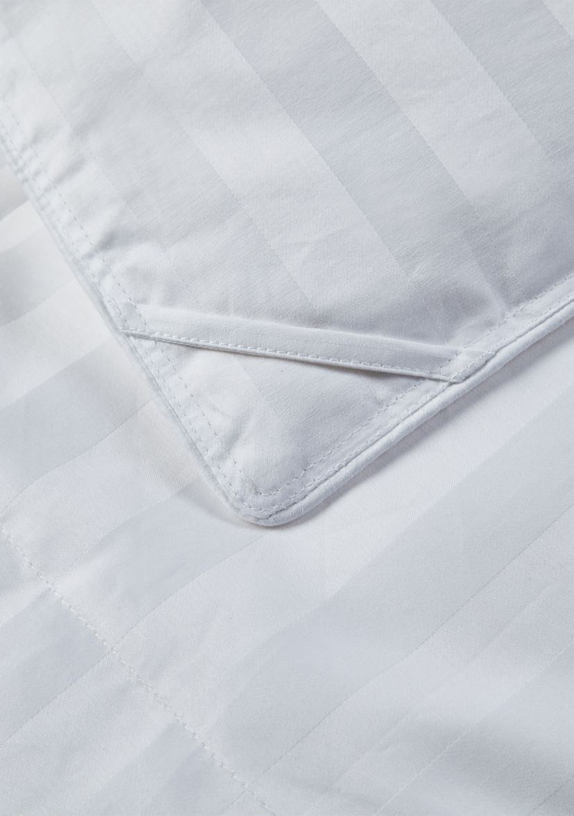 500 Thread Count Damask Stripe US Grown Cotton Hungarian Goose Down Comforter - All Seasons