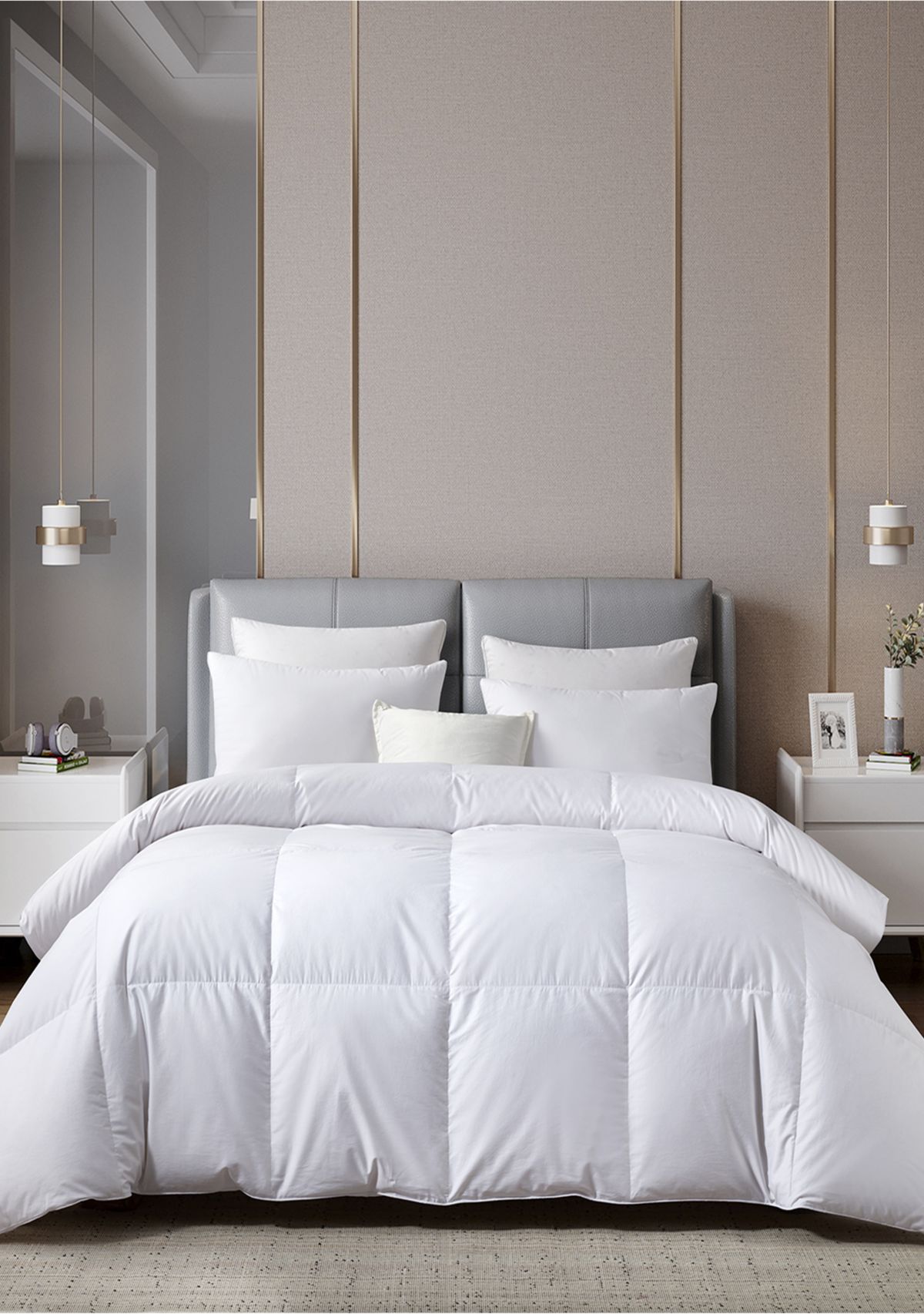 400 Thread Count Sateen Cotton European Goose Down Comforter - All Seasons