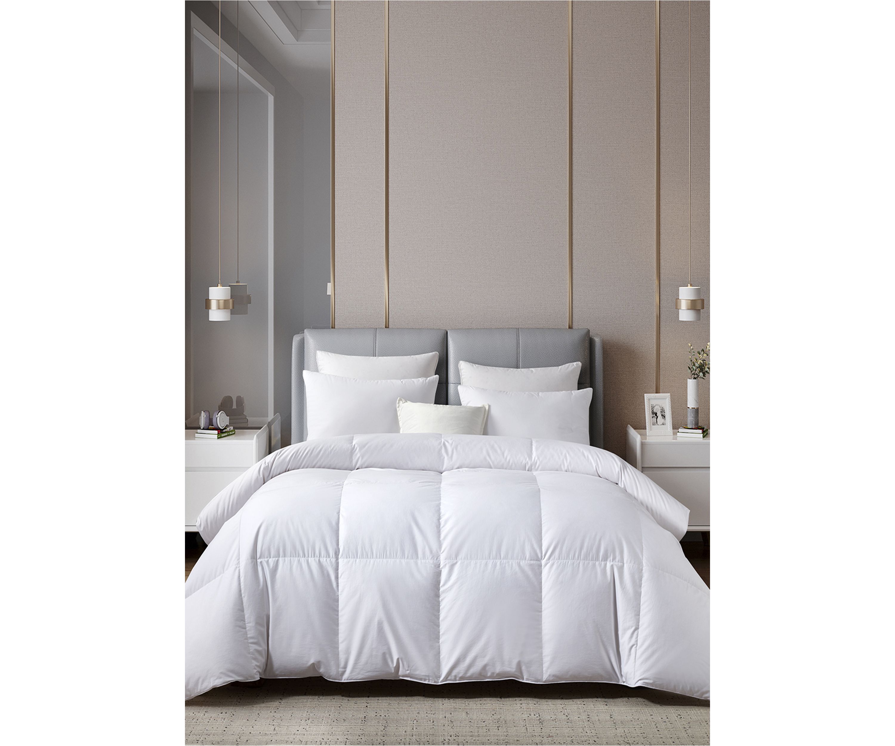 400 Thread Count Sateen Cotton European Goose Down Comforter - All Seasons