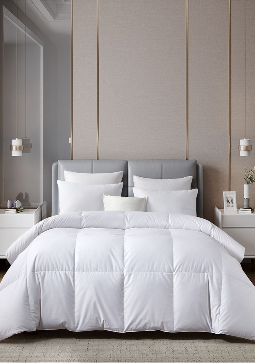 400 Thread Count Sateen Cotton European Goose Down Comforter - All Seasons