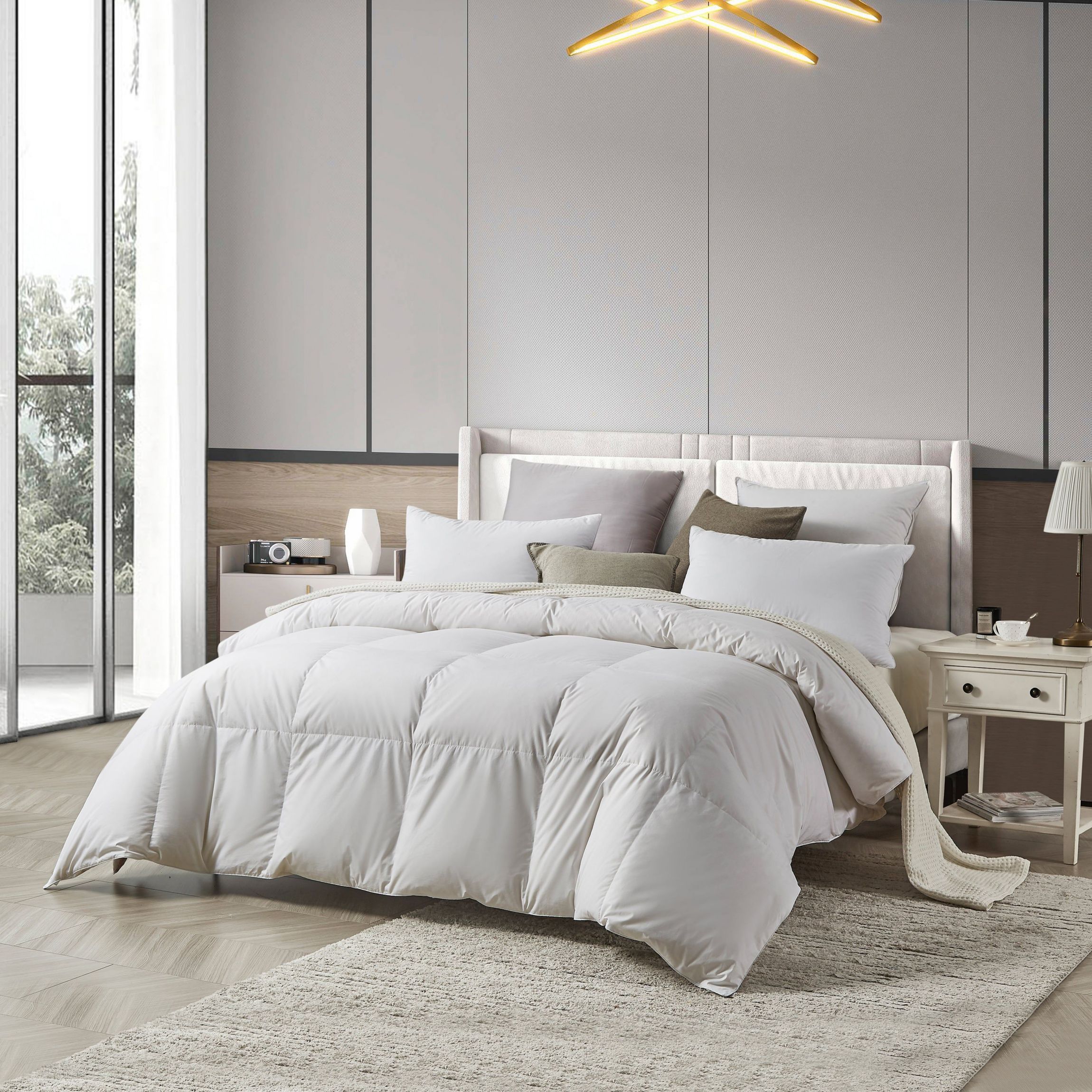 100% Organic Cotton Premium All Season White Down Comforter