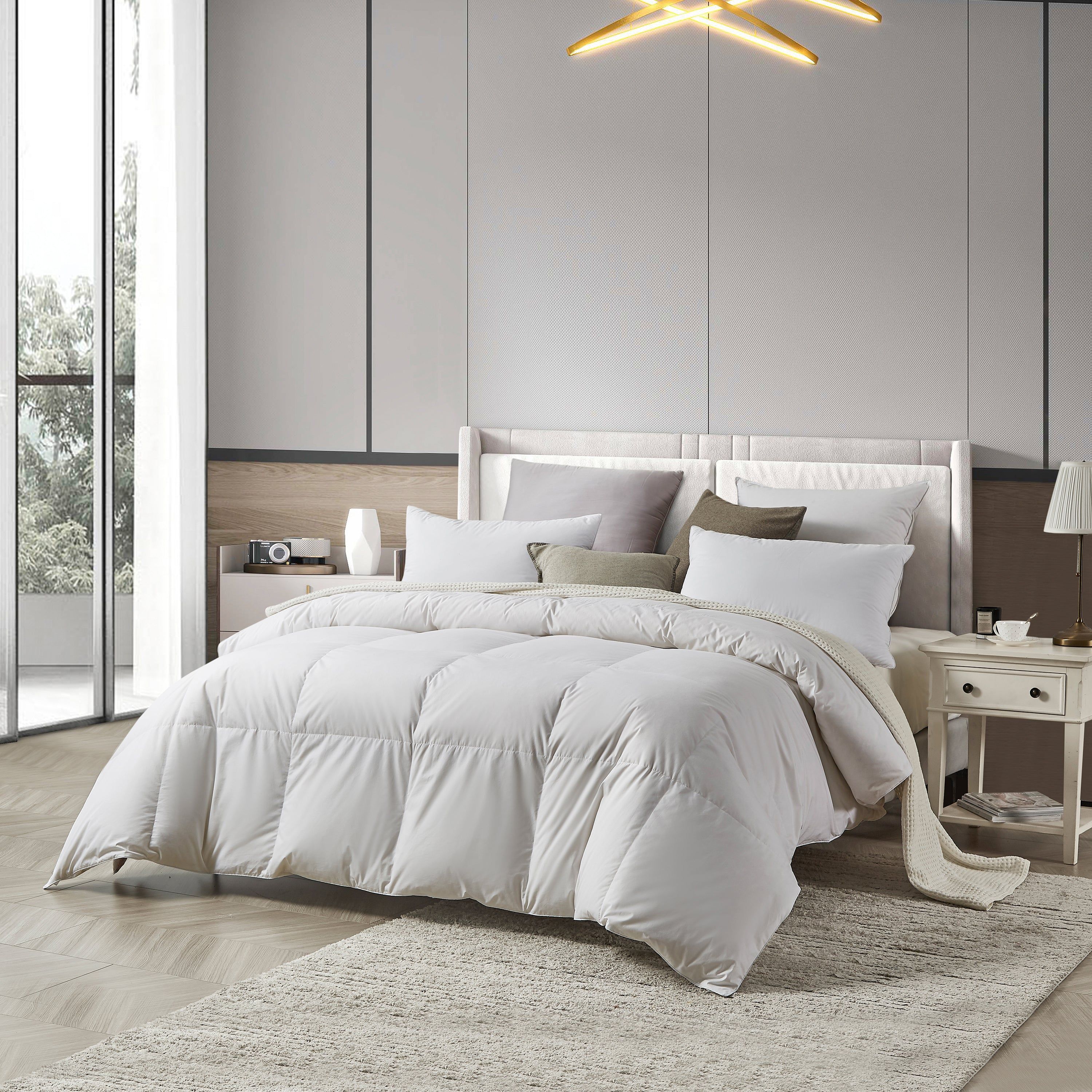 100% Organic Cotton Premium All Season White Down Comforter