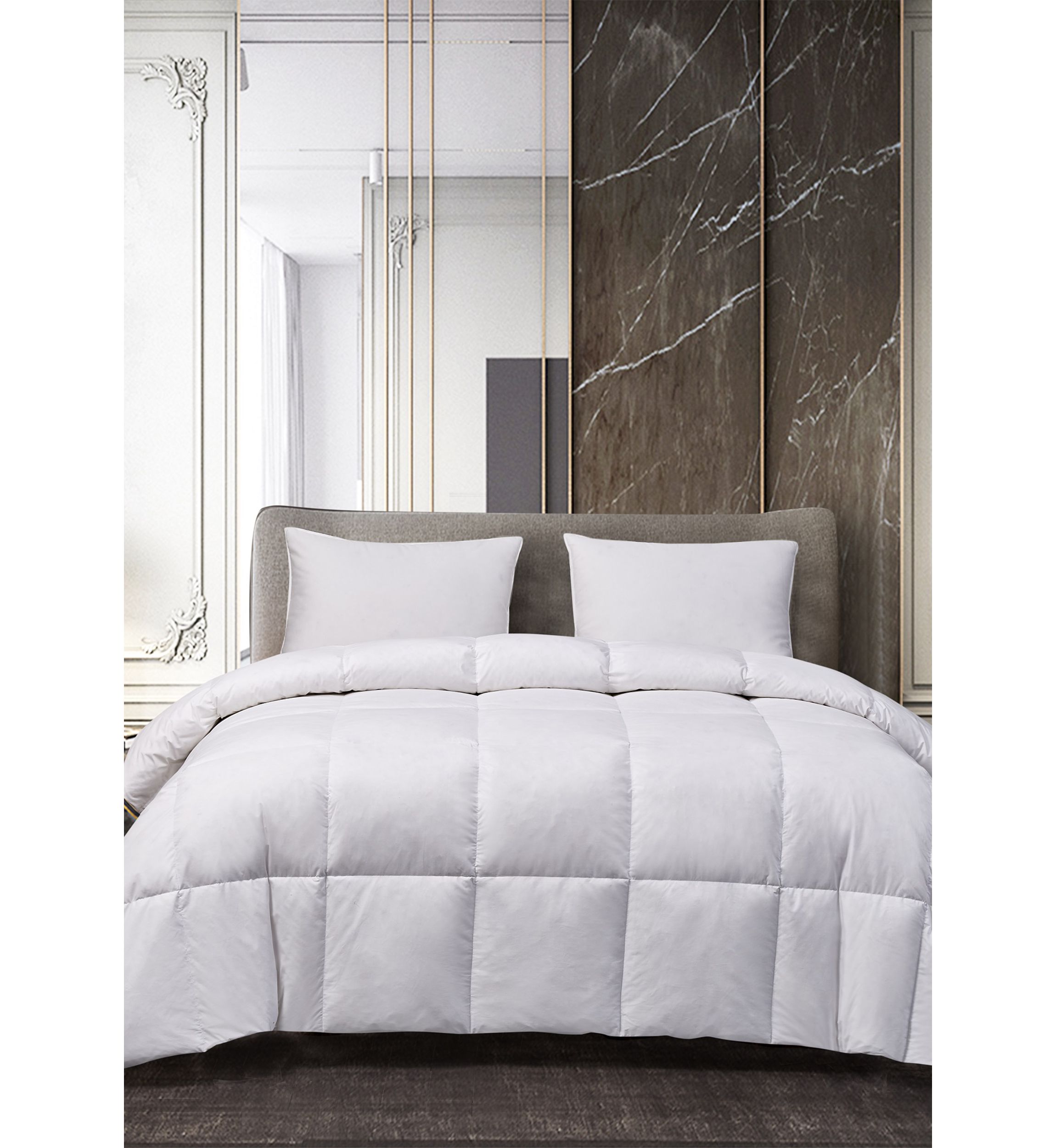 240 Thread Count White Goose Feather and Down Comforter