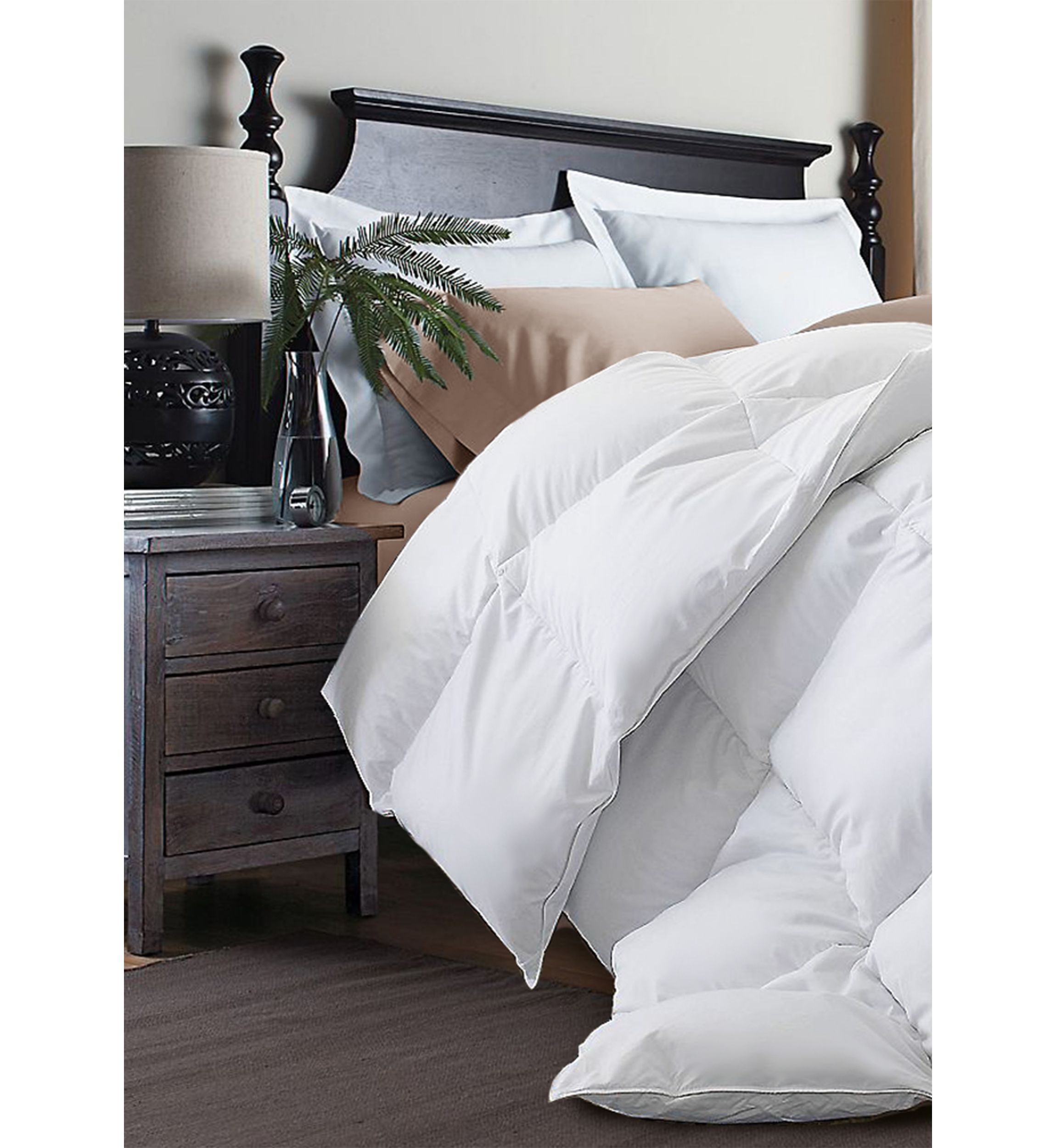 240 Thread Count White Goose Down and Feather Comforter